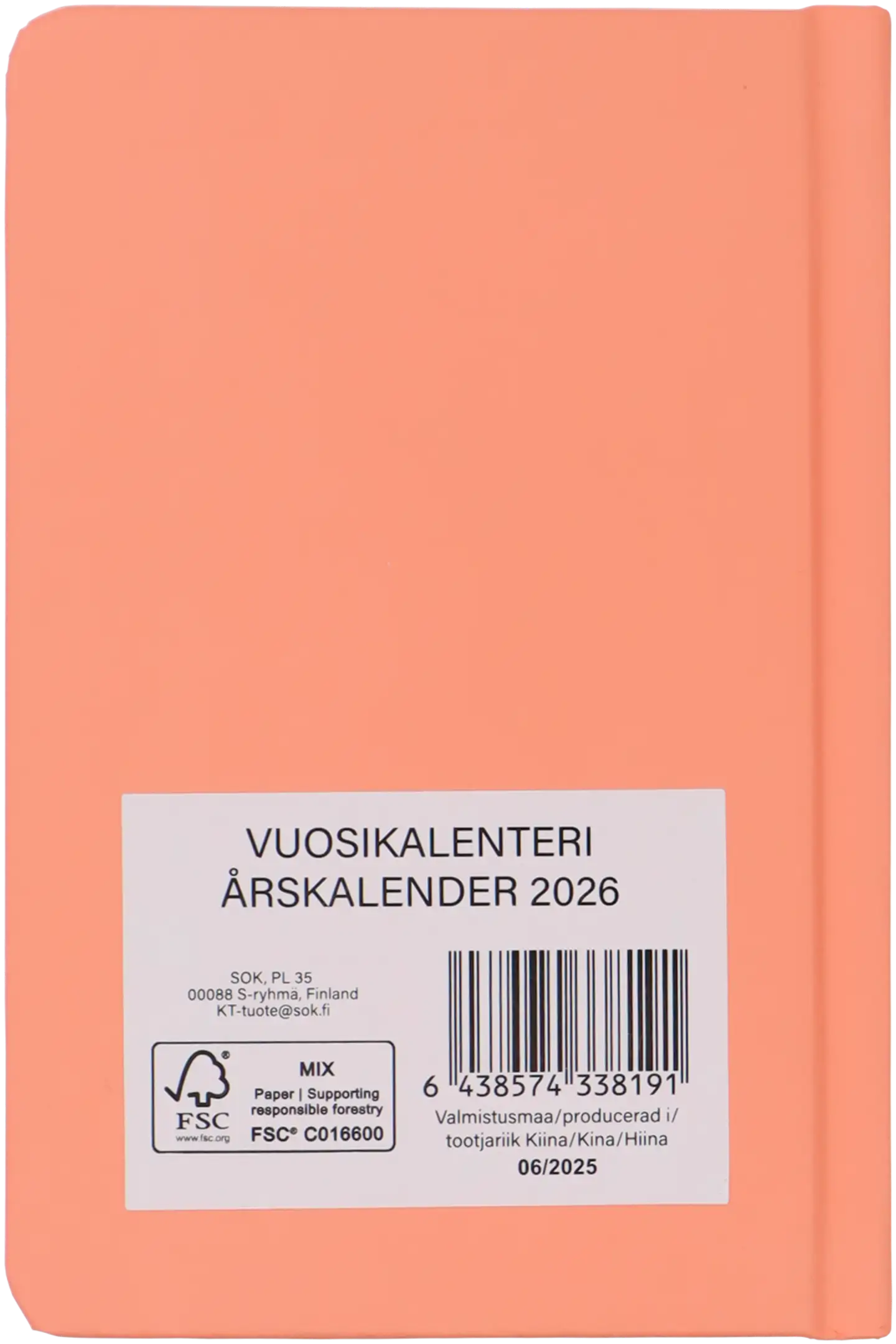 Taskukalenteri A6 pinkki - 2