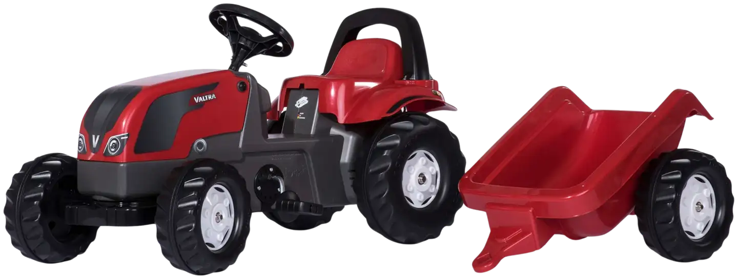 Rollykid Valtra -polkutraktori ja perävaunu