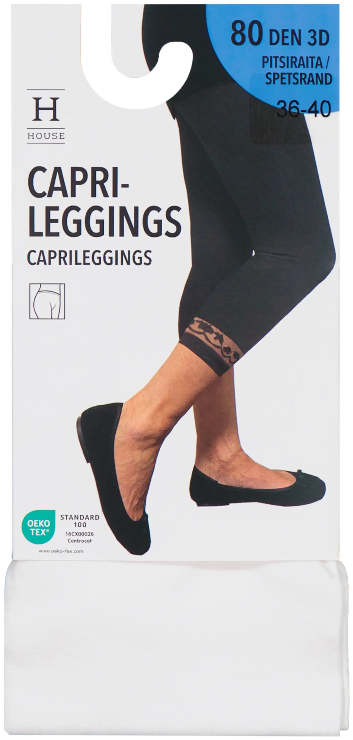 House naisten caprileggingsit 80 den - WHITE - 2