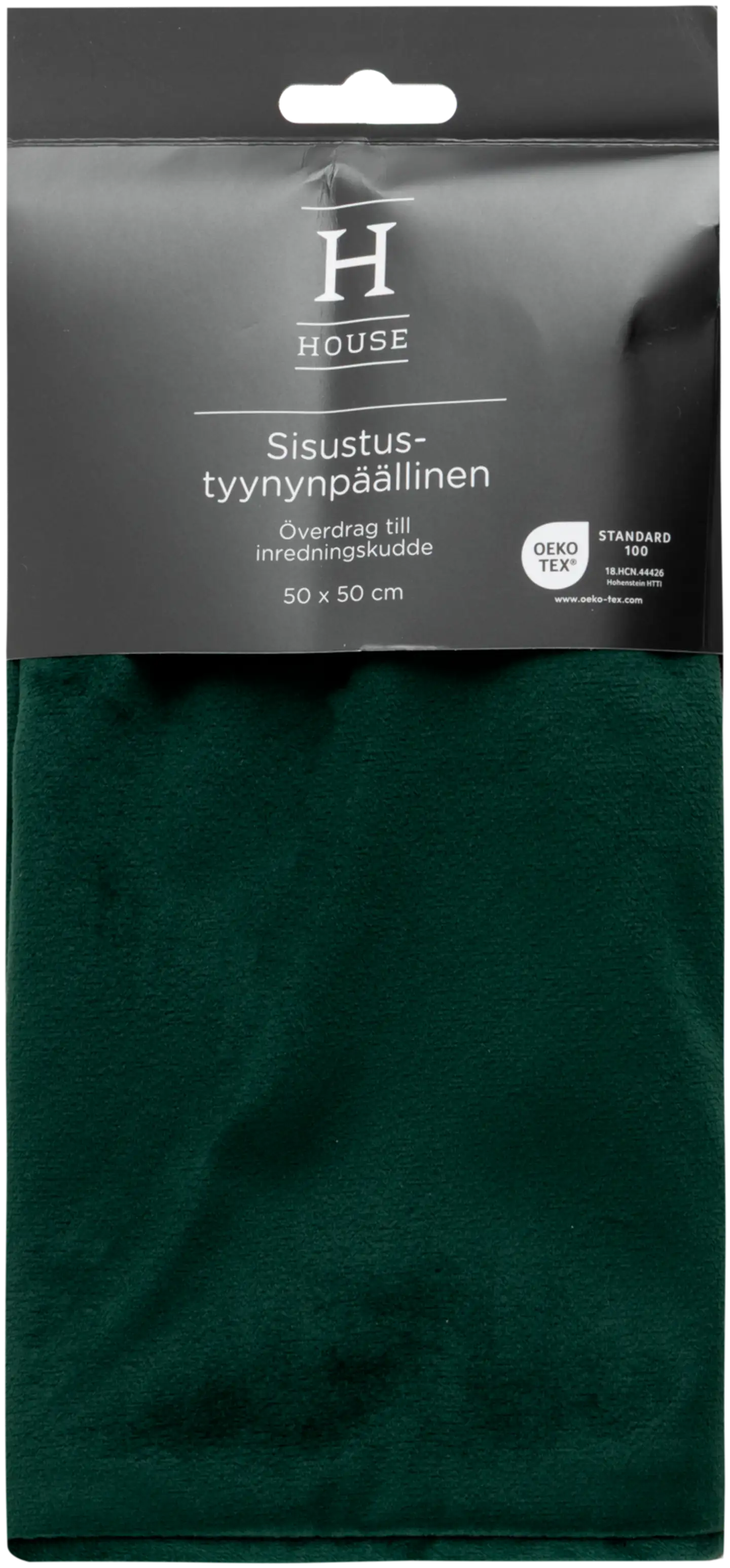 House sisustustyynynpäällinen Velvet 50x50 cm tummanvihreä - 2