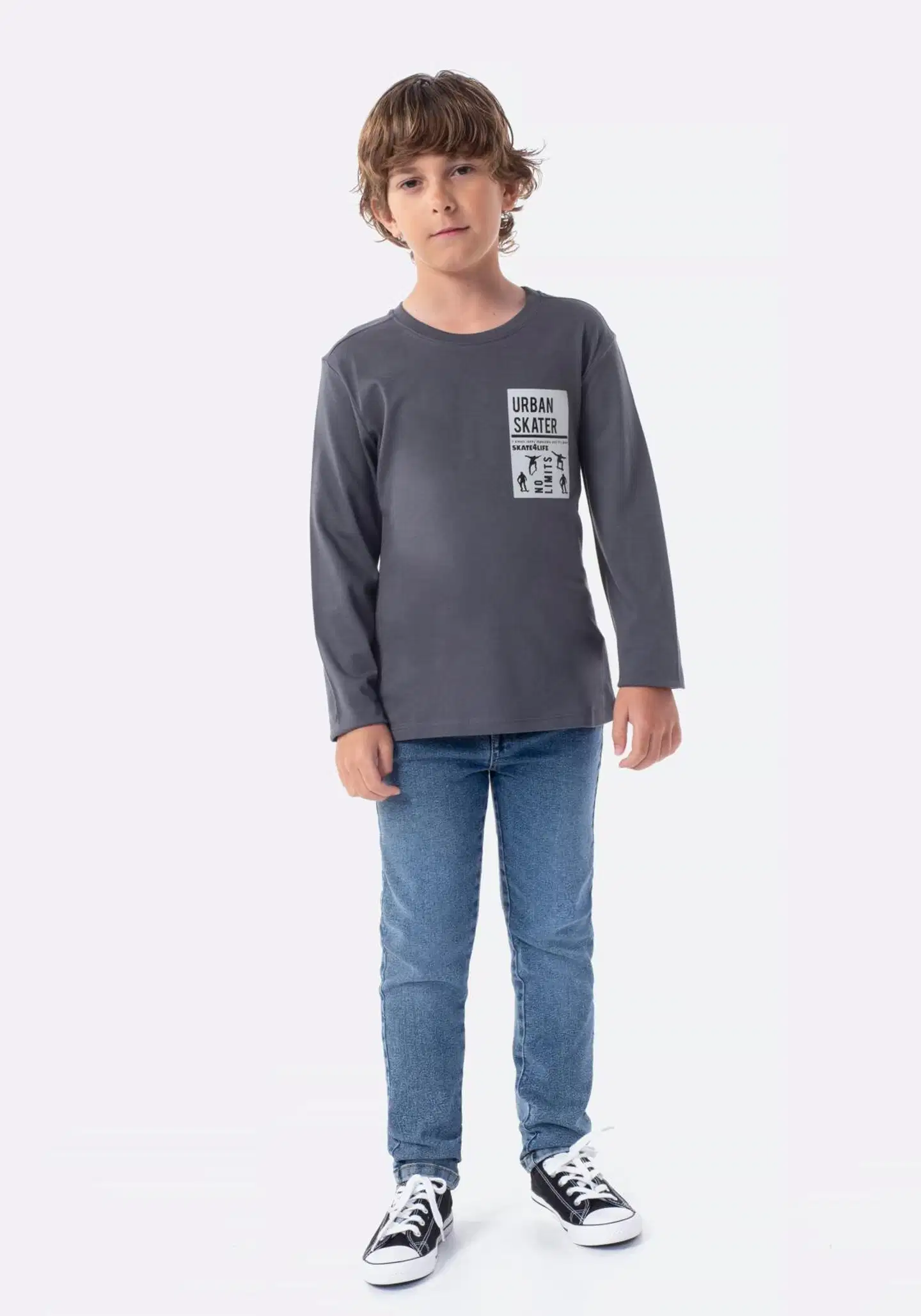TEX BASIC lasten trikoopaita I994026 - Anthracite - 5