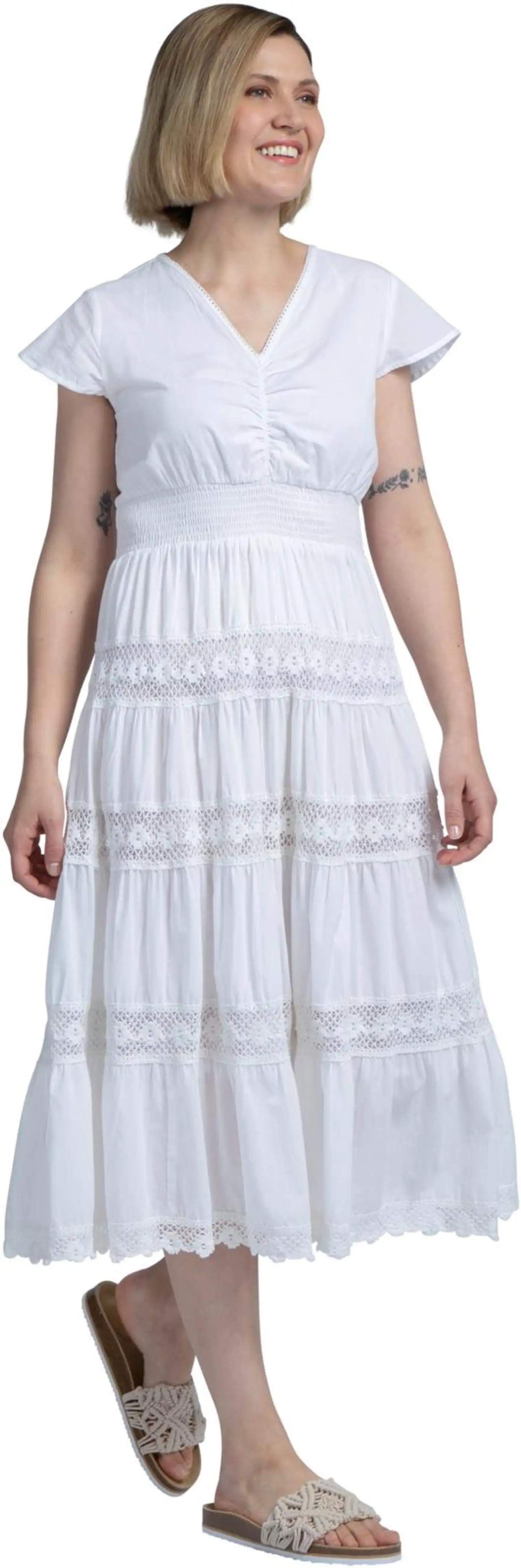 Margaux Riviera naisten midimekko MR-360 - WHITE - 11