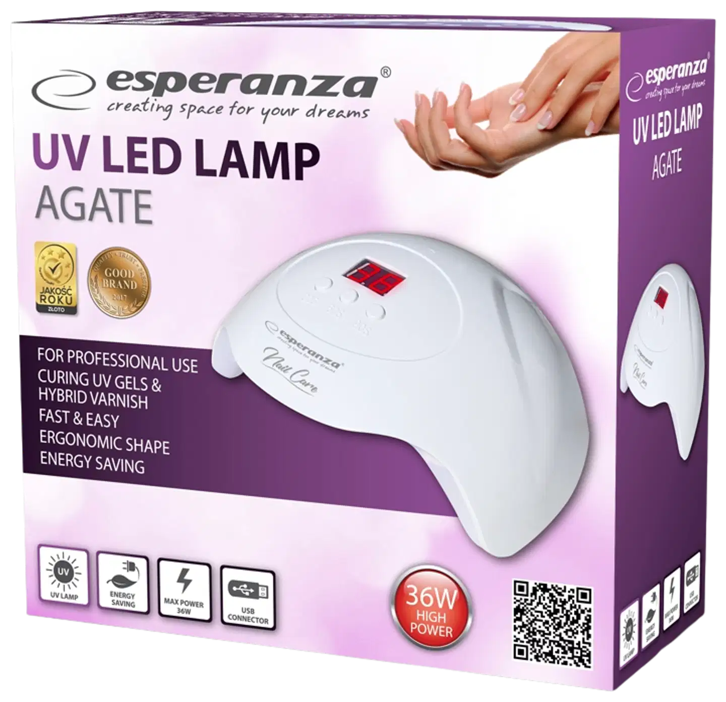 Esperanza UV-valo kynsille AGATE EBN010 - 2