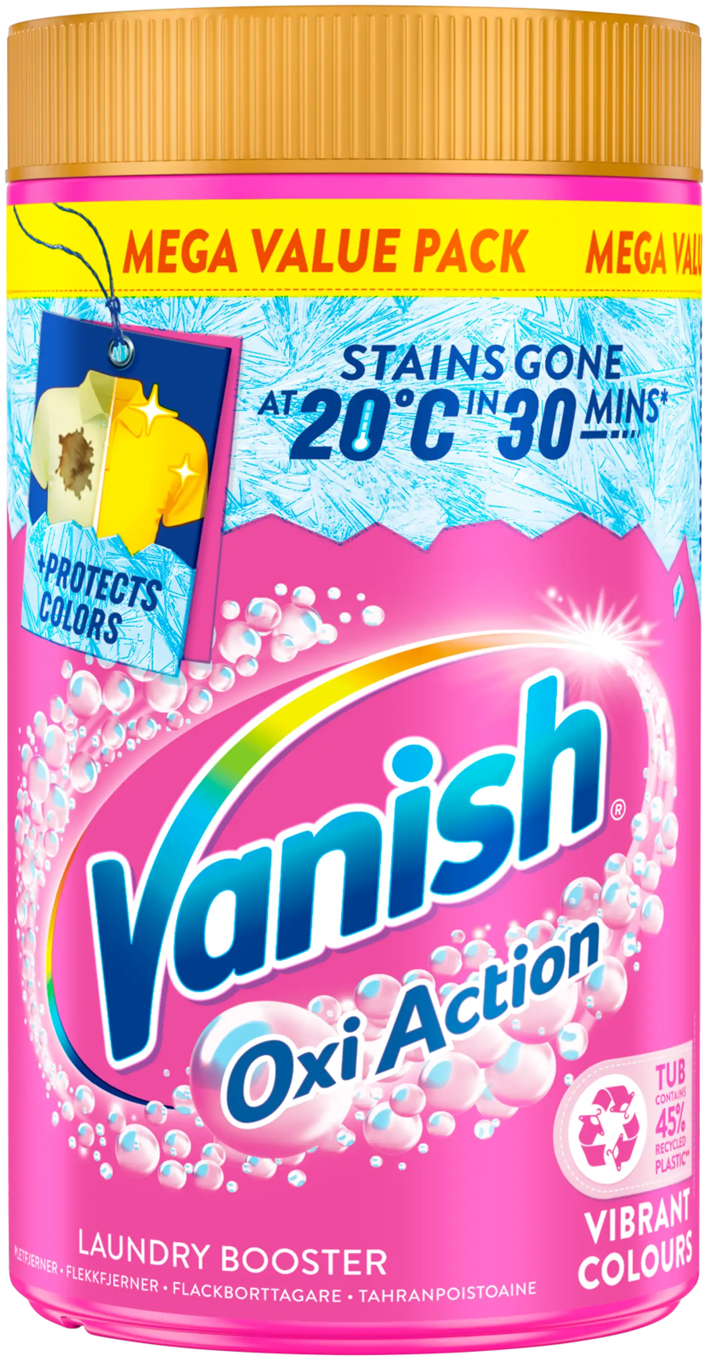 Vanish Pink pyykinpesutehoste ja tahranpoistojauhe 1500g