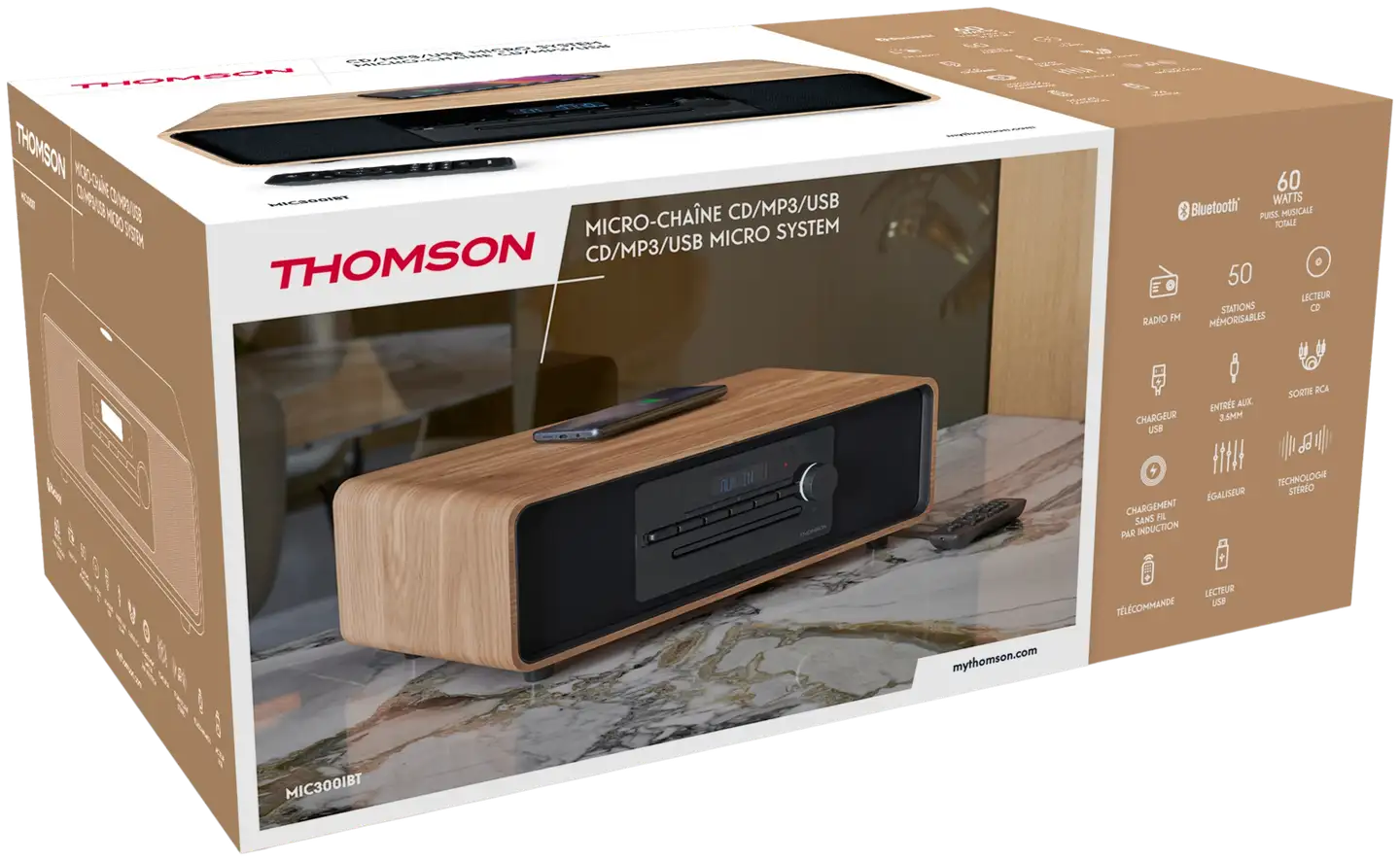 Thomson mikrohifijärjestelmä MIC300IBT puu/musta - 2