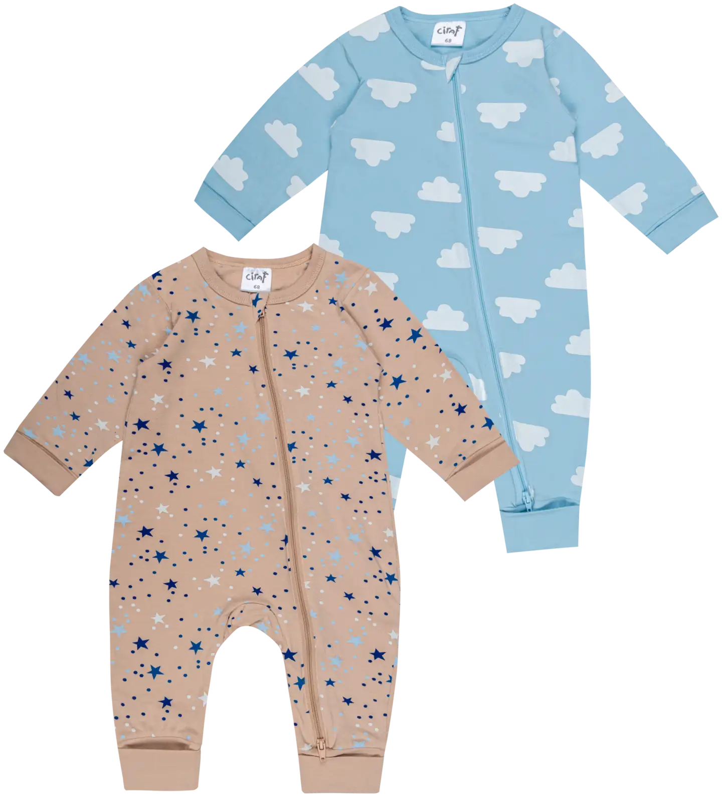 Ciraf vauvojen pyjama Tähti & Pilvi 2-pack - blue stars - 1