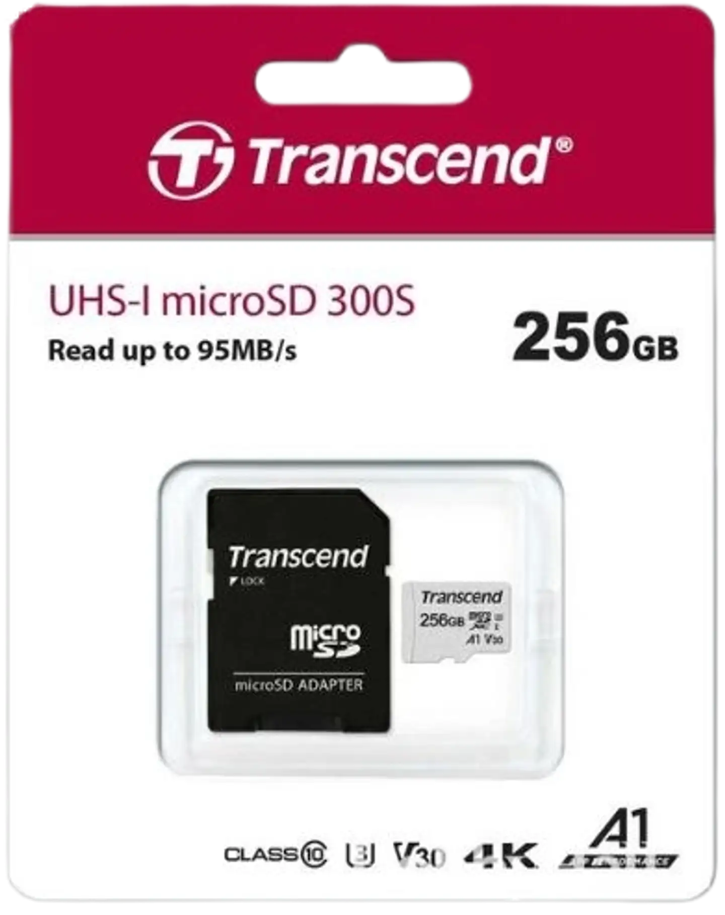 Transcend muistikortti 256GB U3 MicroSD - 1