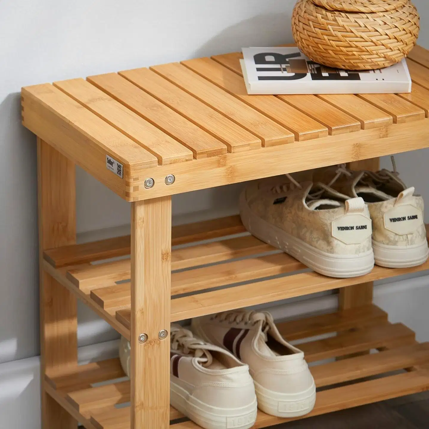 SoBuy kenkäkaappi bambu FSR02-K-N - 3