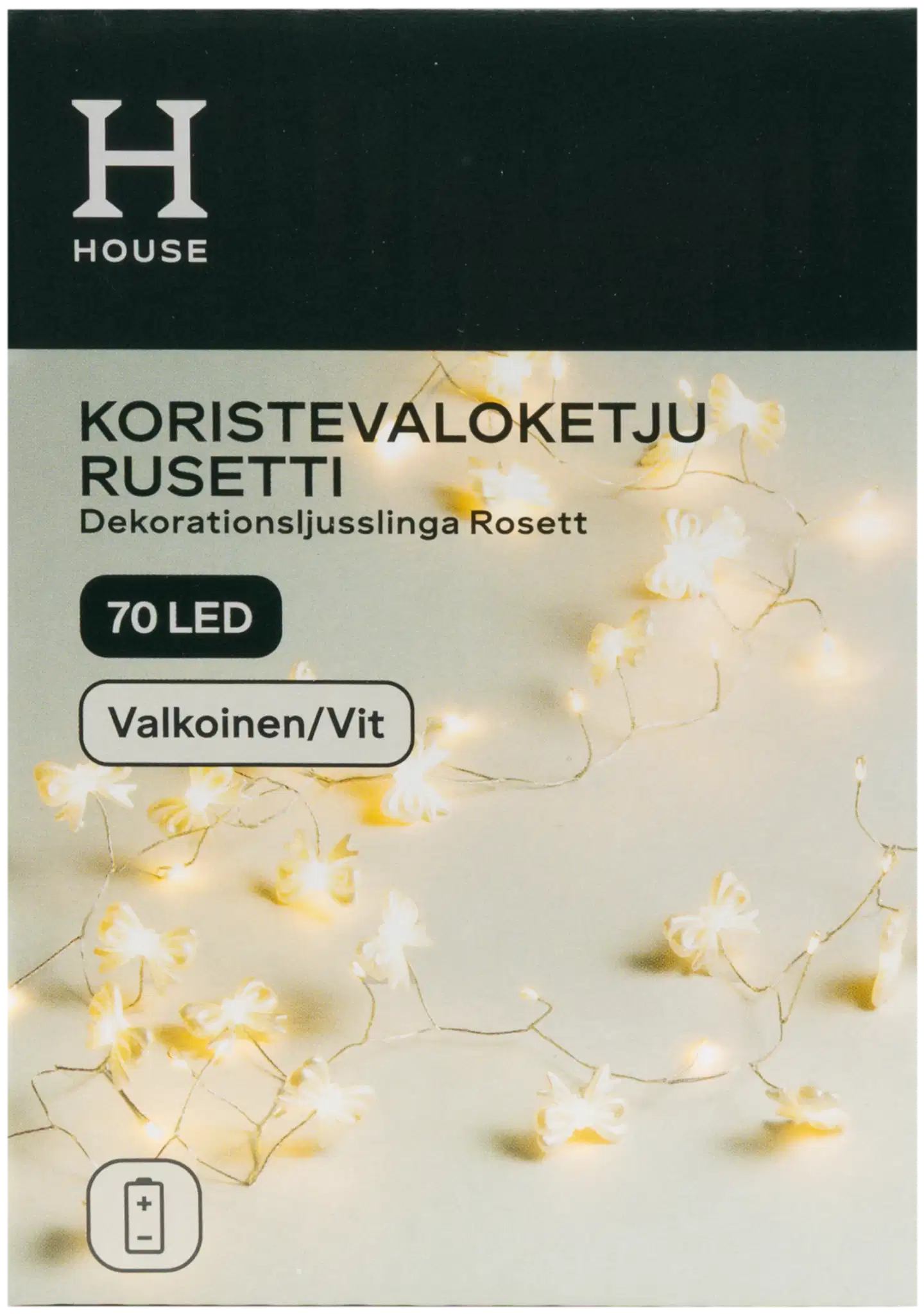 House koristevaloketju Rusetti 70 LED valkoinen - 1
