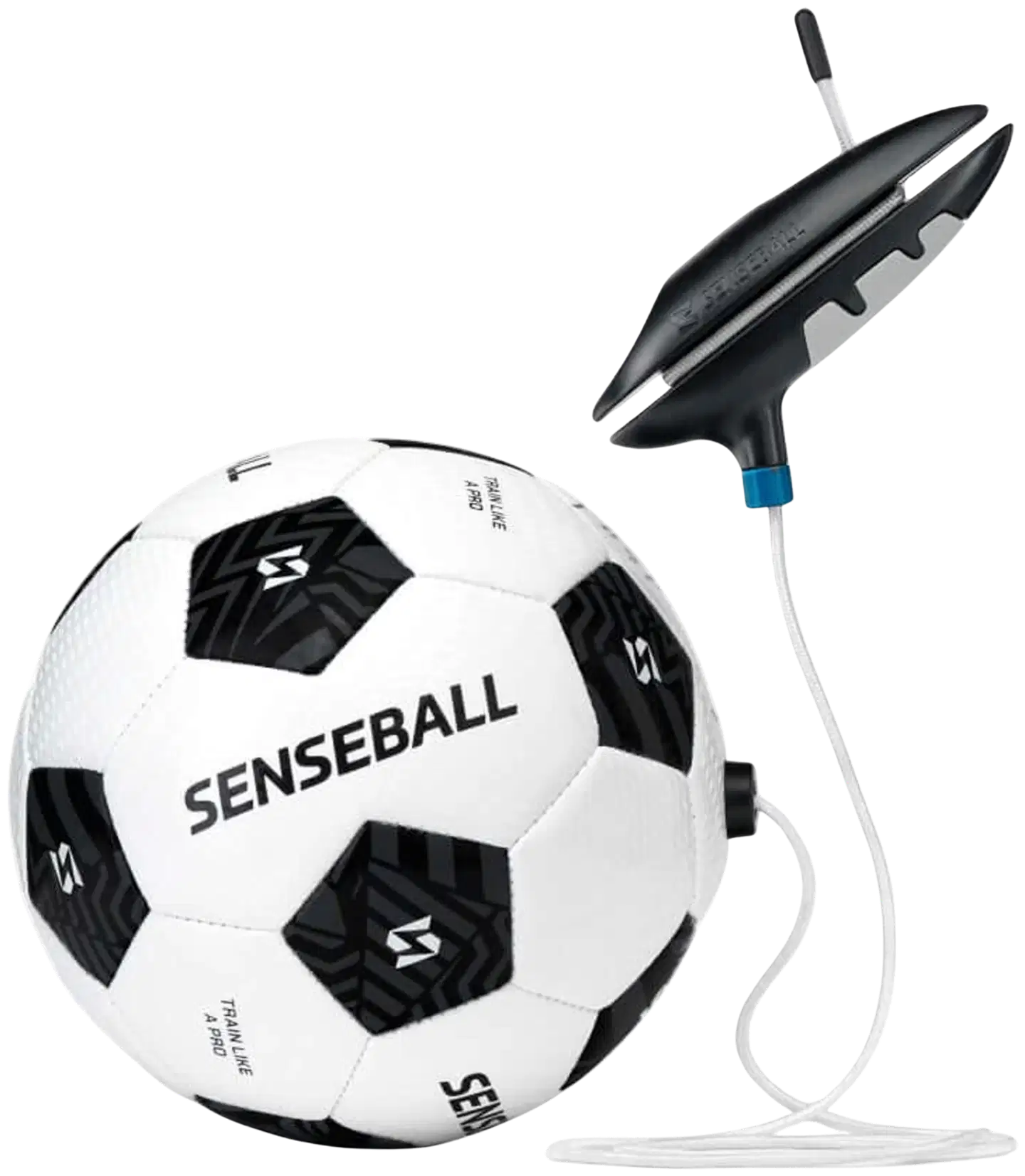 SenseBall Classic 3 (All Level) jalkapallo, narupallo, koko 3, musta ja valkoinen - 1