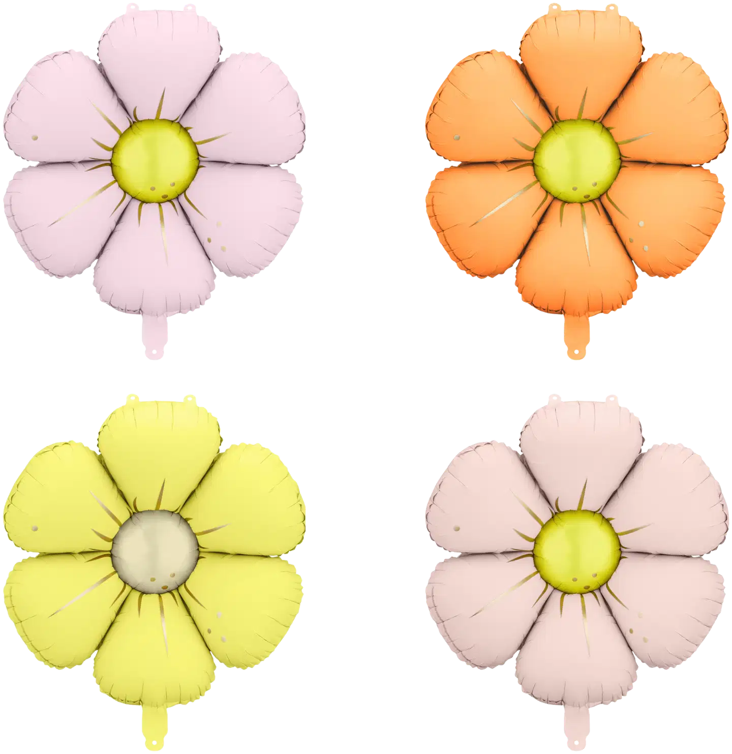 Kukka foliopallot 4 kpl/pkt, ilmatäyttö - 1