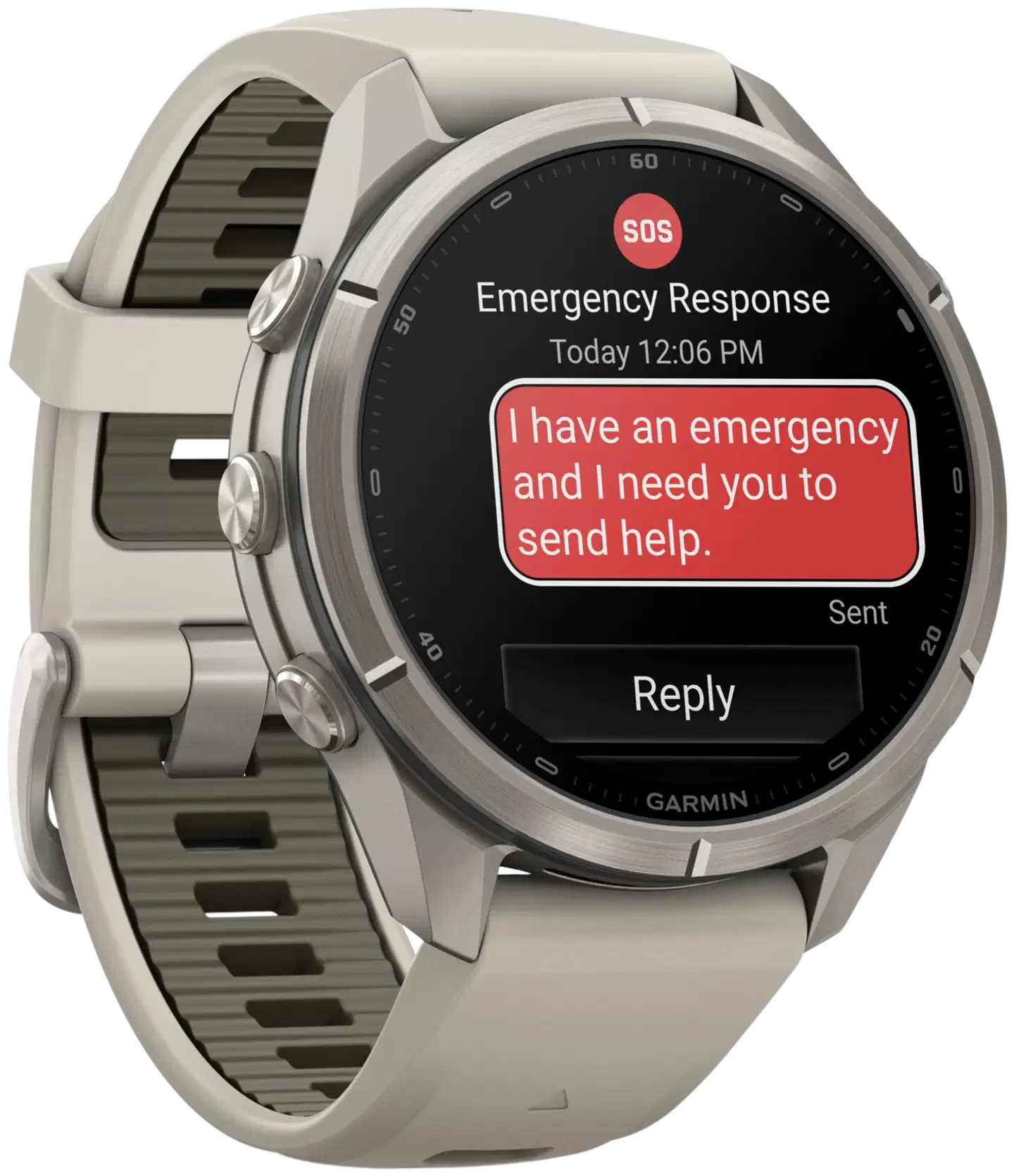 Garmin Fenix 9 Pro inReach 43 mm titaani, sumunharmaa ja tumma hiekanvärinen urheilukello - 6