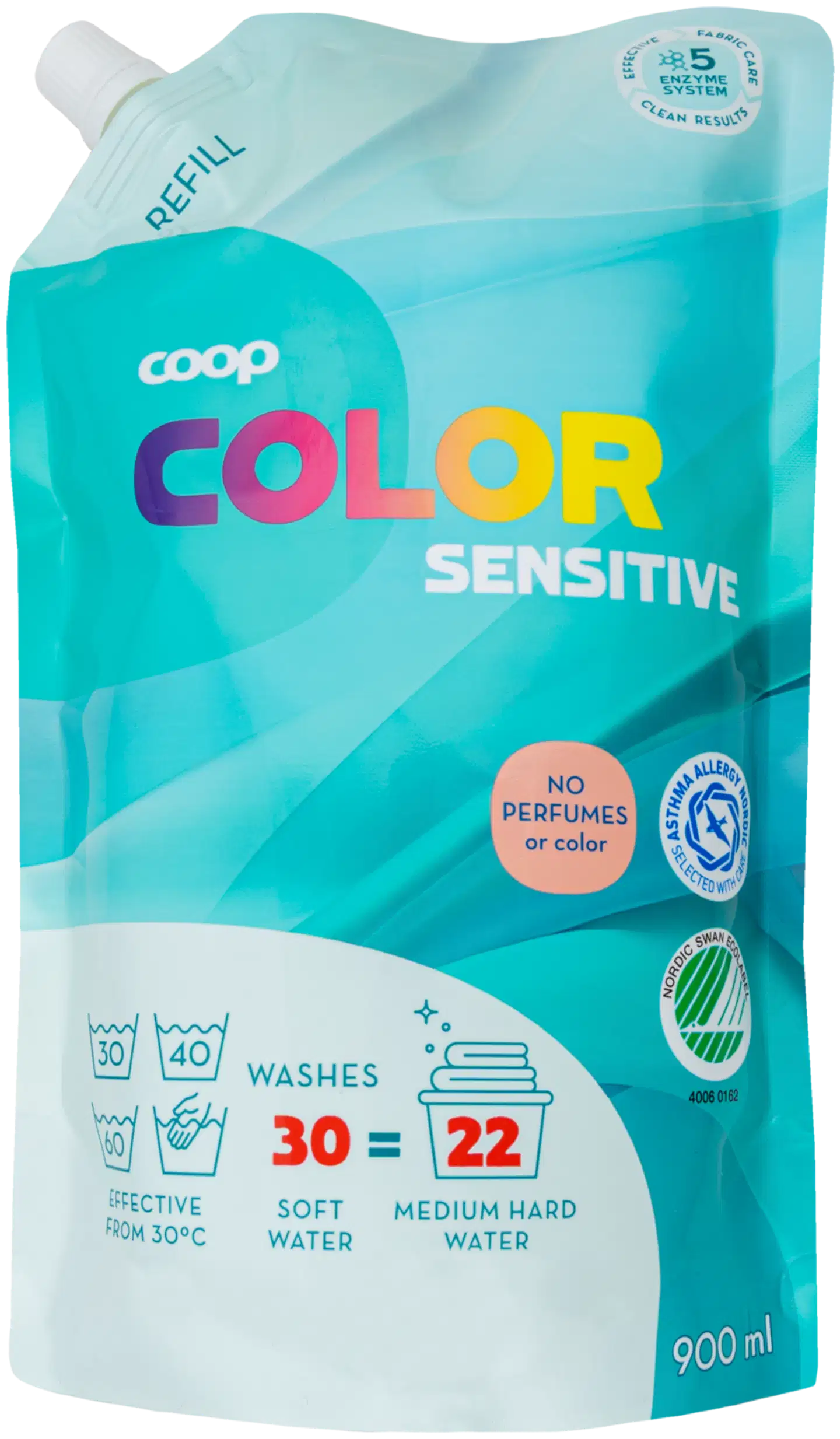 Coop Color Sensitive kirjopyykin pesuneste täyttöpakkaus 900 ml