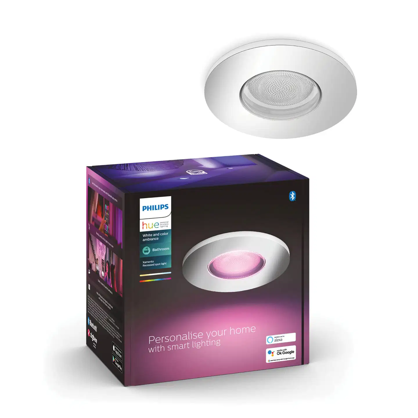 Philips Hue Xamento -upotettu alasvalo kylpyhuoneeseen 4.2W 2000-6500K 400LM chrome - 5