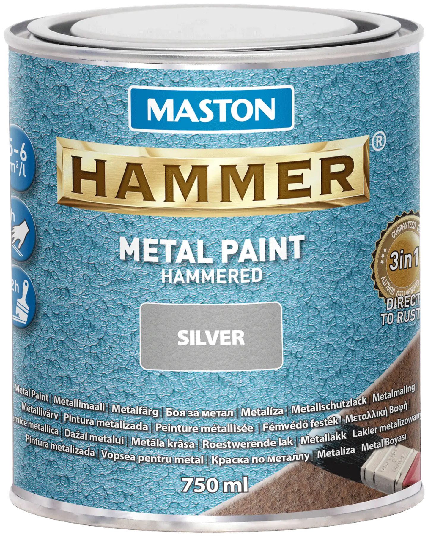 Maston metallimaali Hammer Vasaralakka hopea 750 ml - 1