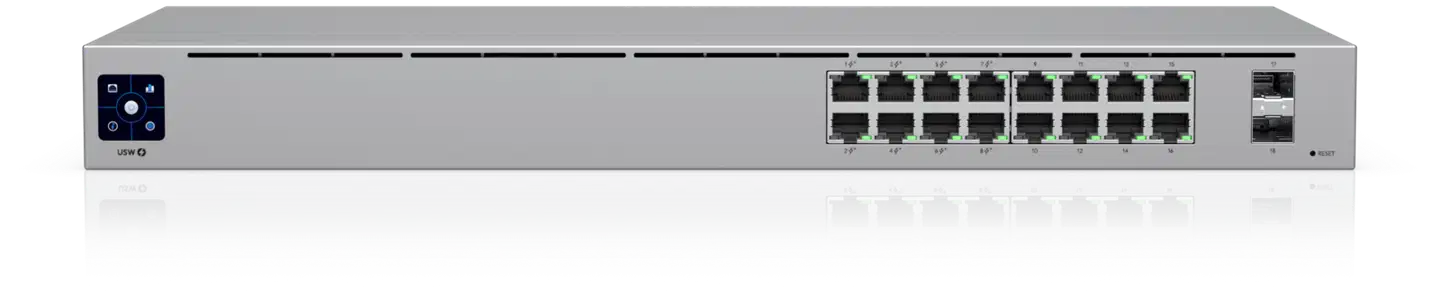 Ubiquiti 16-porttinen gigabit PoE -kytkin SFP-uplink-liitännällä USW-16-POE - 1