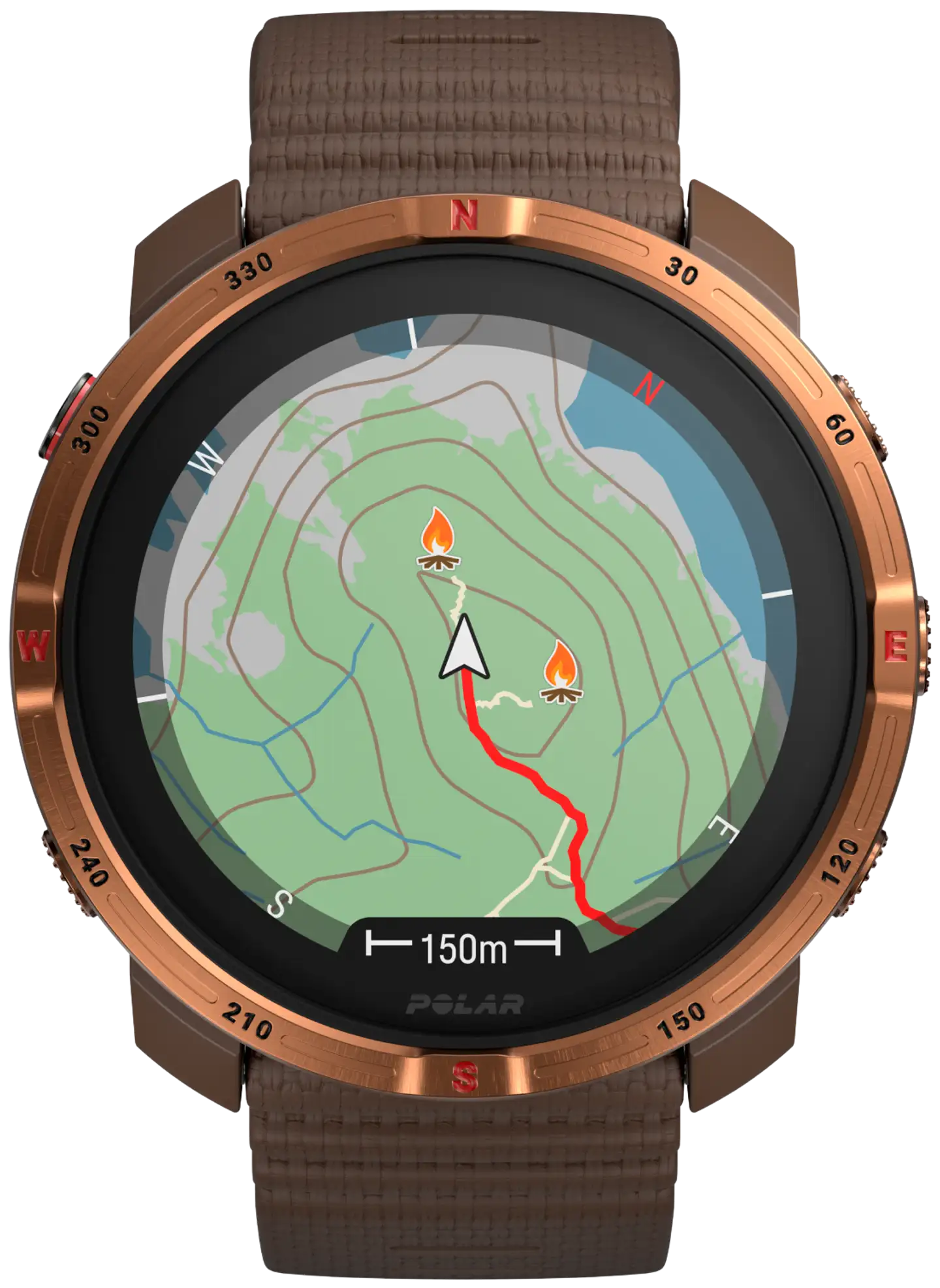 Polar Outdoor-kello Grit X2 ruskea S-L - 3