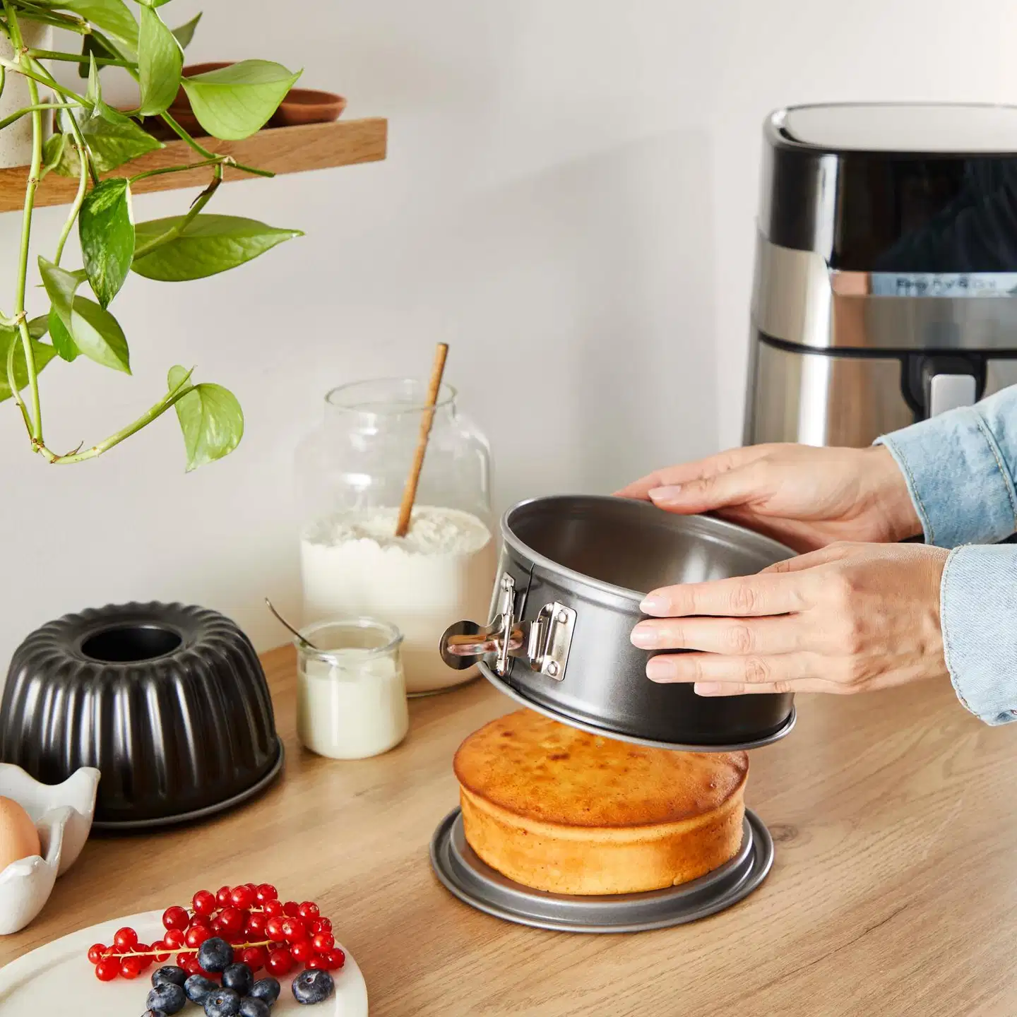 Tefal Easy Fry vuokasetti air fryereihin, irtopohjavuoka 18 cm ja kakkuvuoka 16 cm - 13