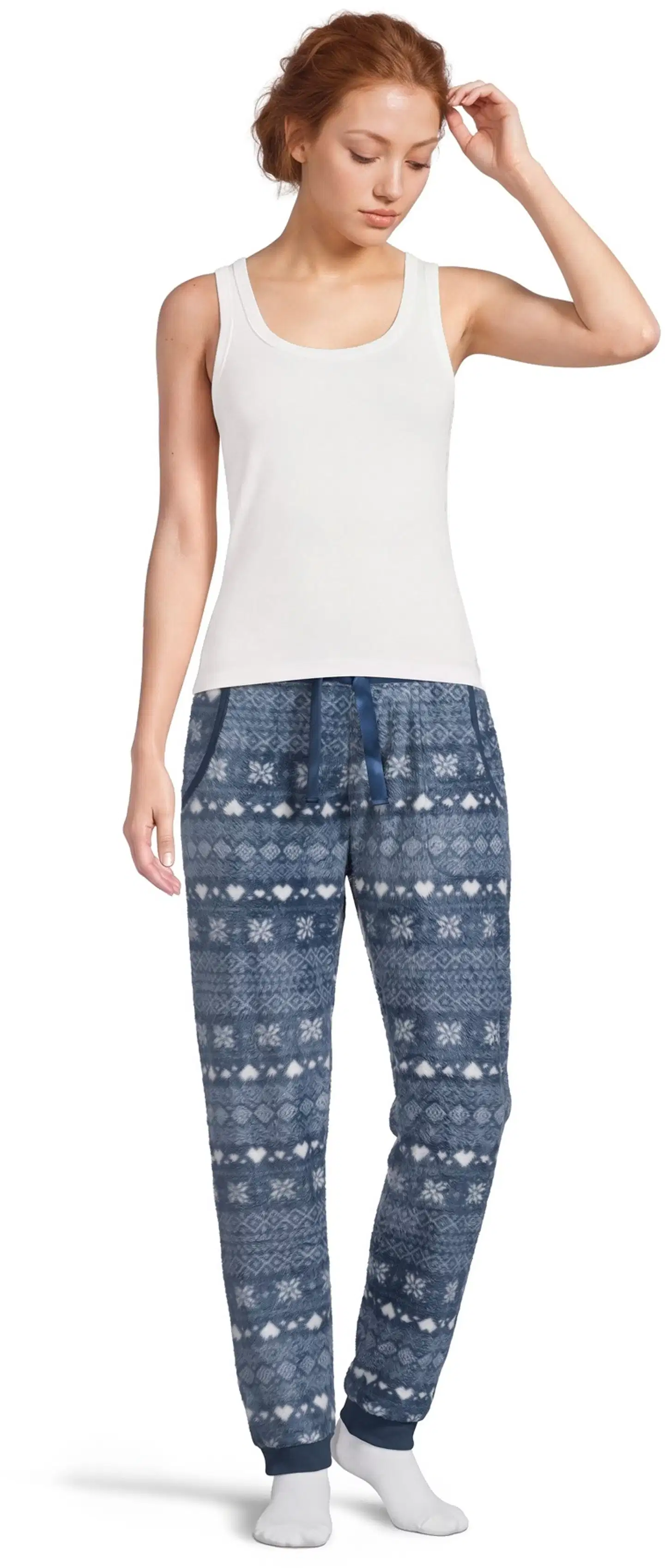 Actuelle naisten fleecehousut 212A382633 - Vintage indigo - 4