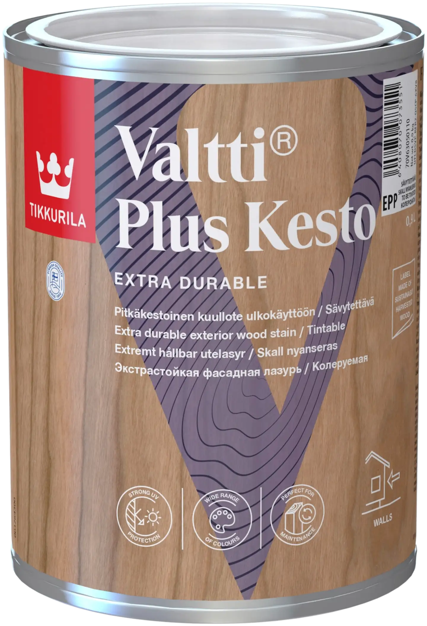 Tikkurila kuullote Valtti Plus Kesto 0,9 l EPP sävytettävä