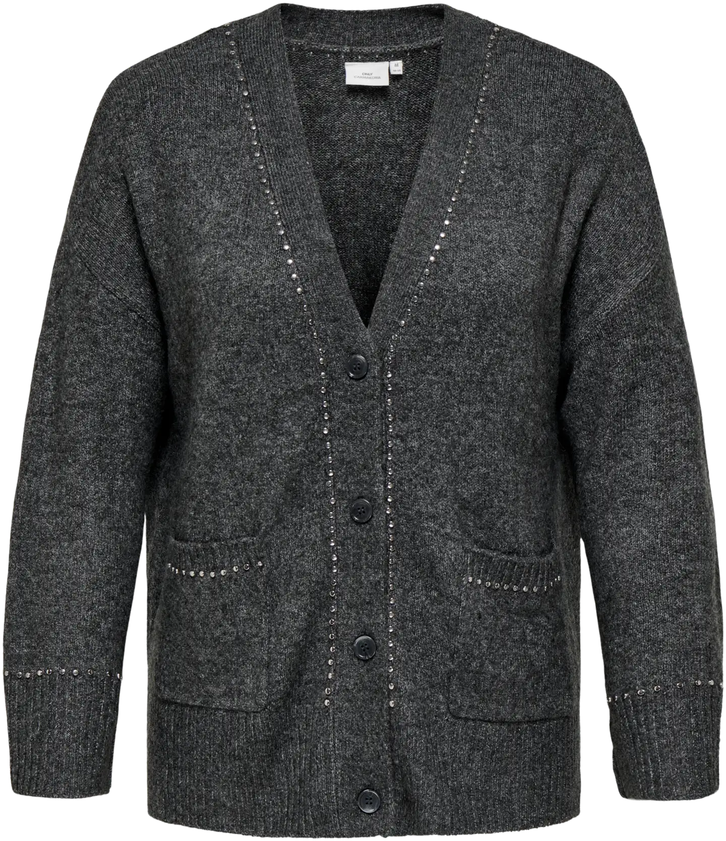 ONLY CARMAKOMA naisten neuletakki Carelsie - Medium Grey Melange - 1