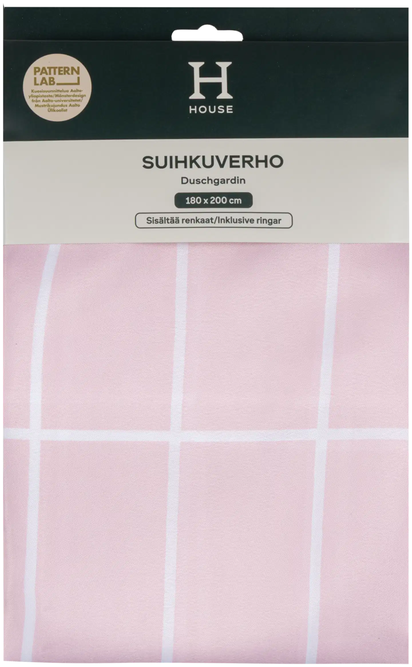 House suihkuverho Elonkorjuu 180x200 cm roosa, PatternLab - 3