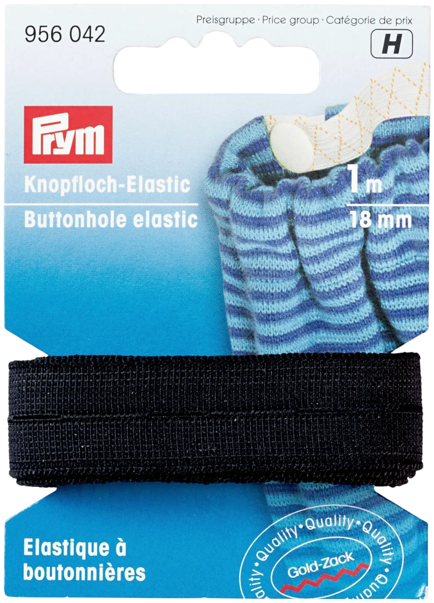 Prym reikäkuminauha 18 mm 1 m/pakkaus - MUSTA - 1