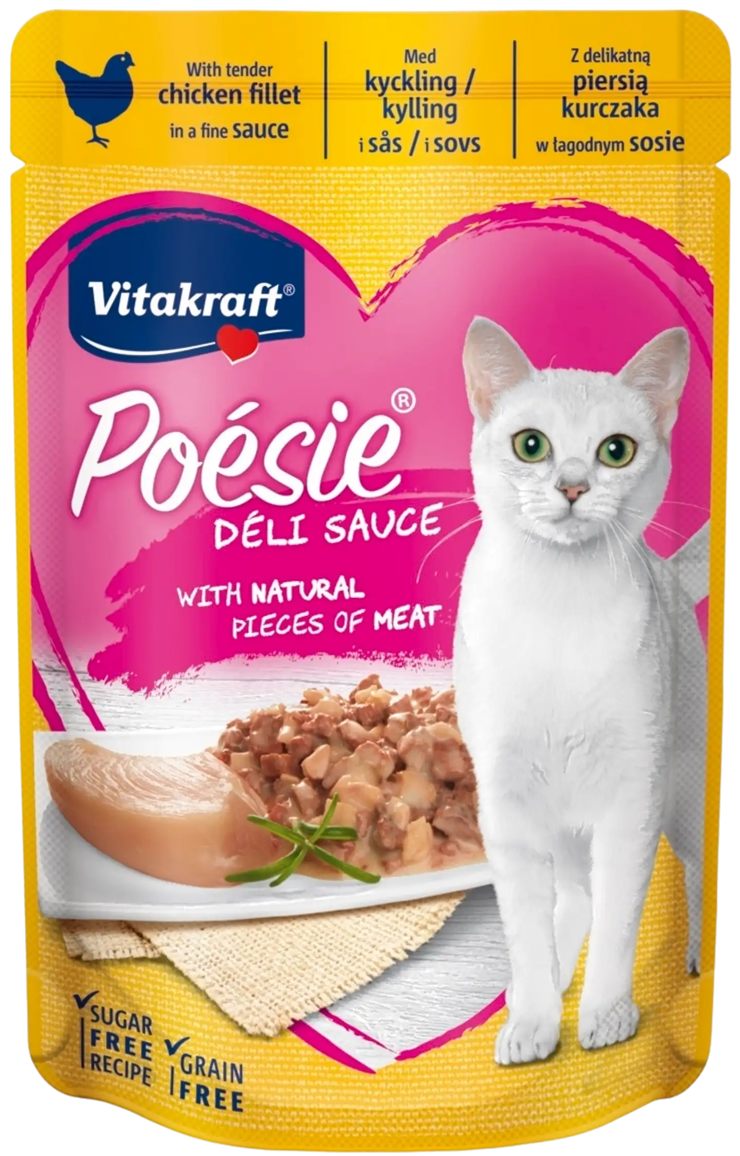 Vitakraft Poésie® Délice Kissan märkäruoka, kanaa kastikkeessa 85g