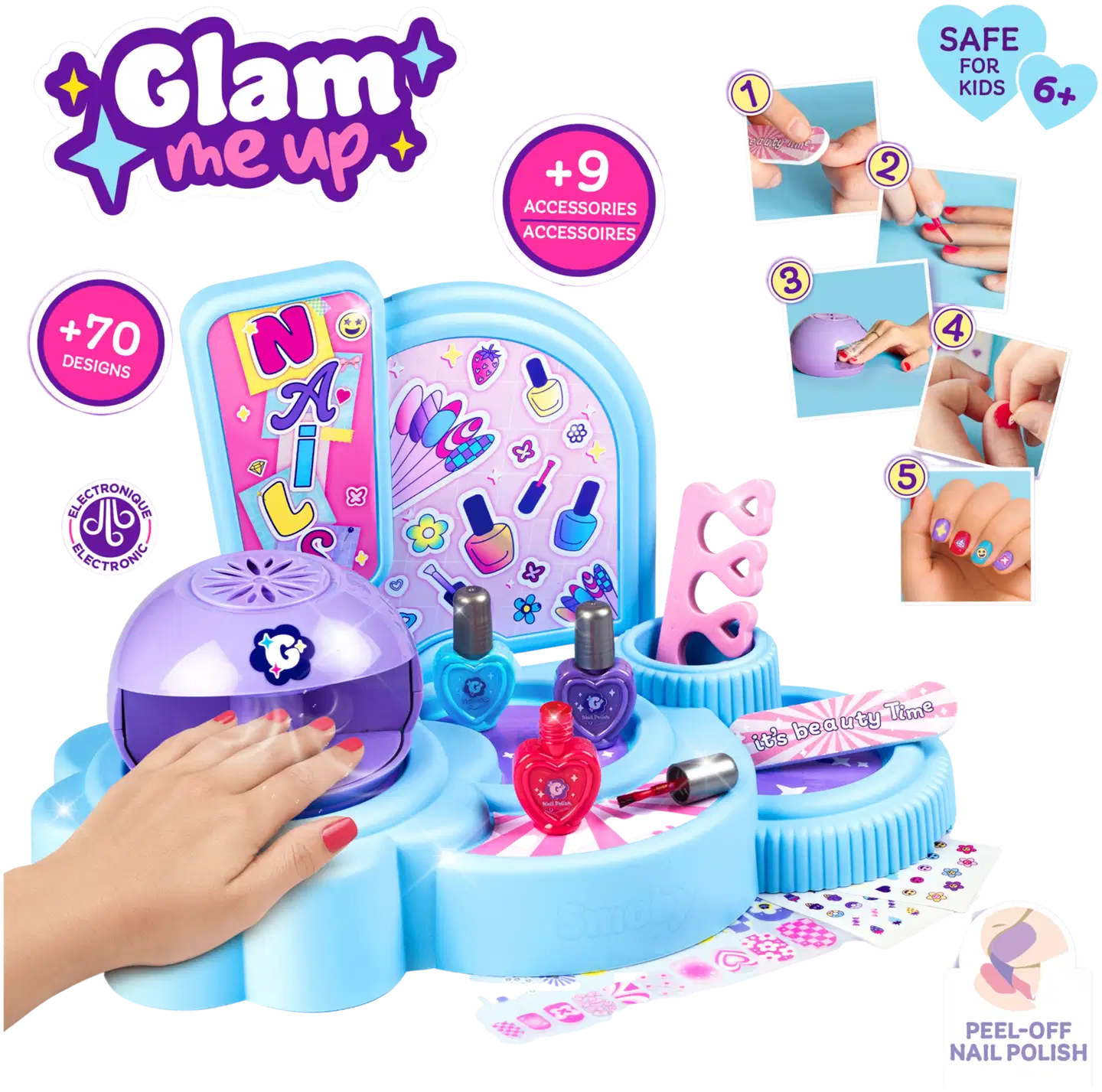 Smoby Glam kynsistudio ja runsaasti tarvikkeita - 2