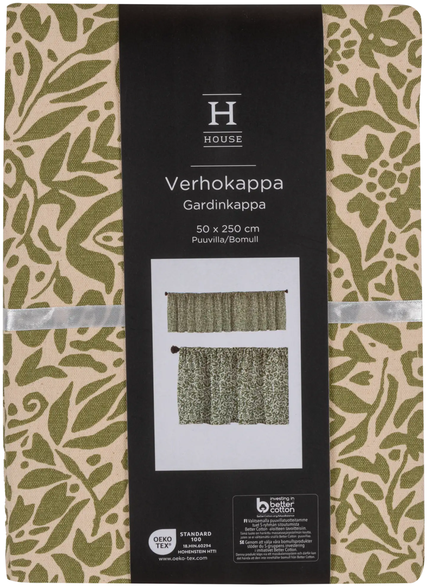 House verhokappa Takapiha 250x50 cm PatternLab, vihreä-valkoinen - 3