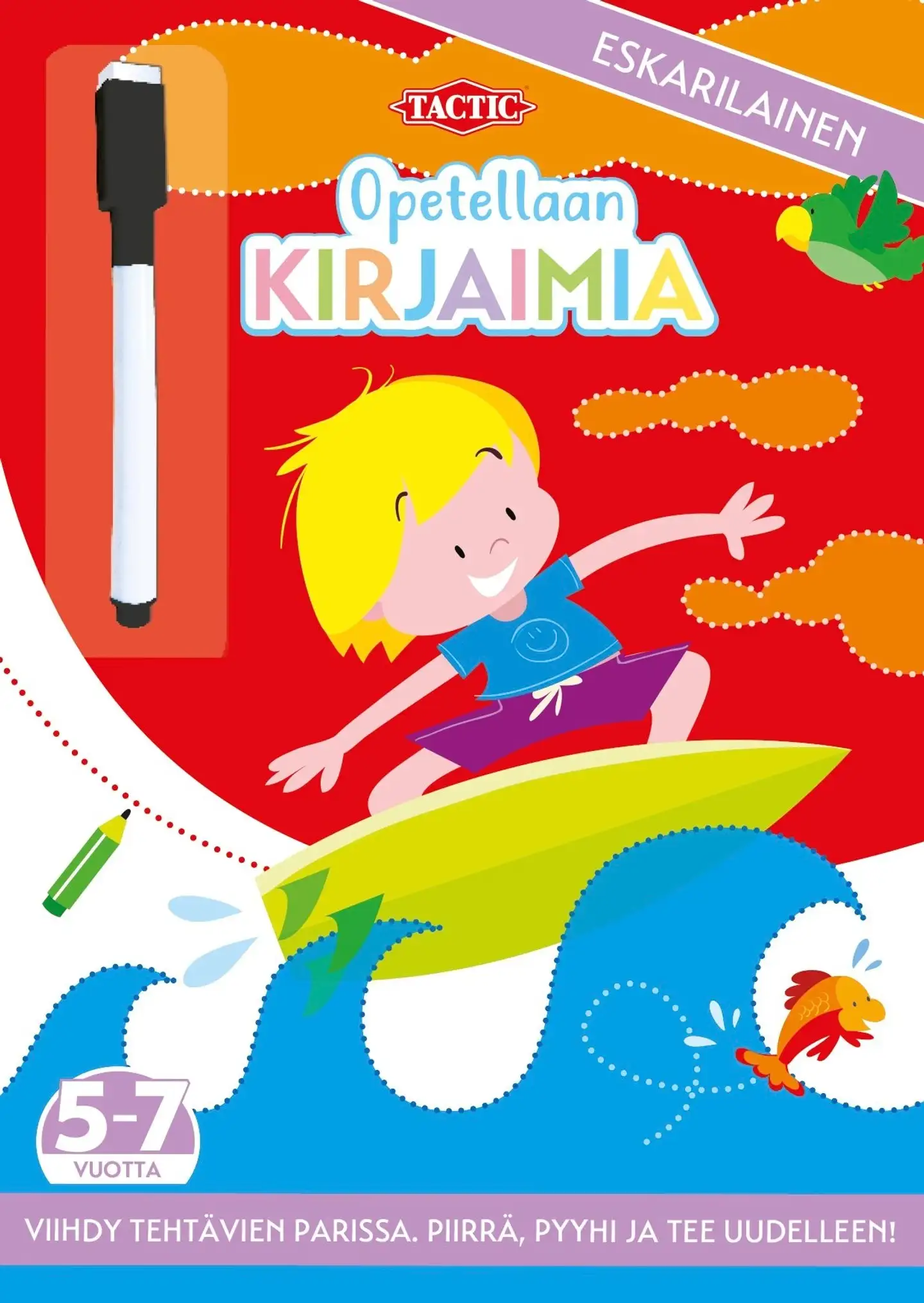 Opetellaan Kirjaimia pyyhittävä puuhakirja