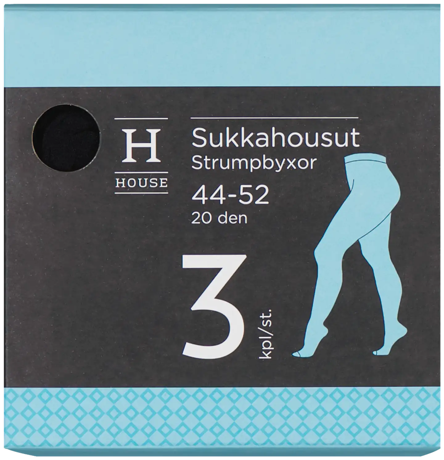 House naisten sukkahousut 20 den 3-pack 214H20SH5B, Plus-koko - BLACK - 1