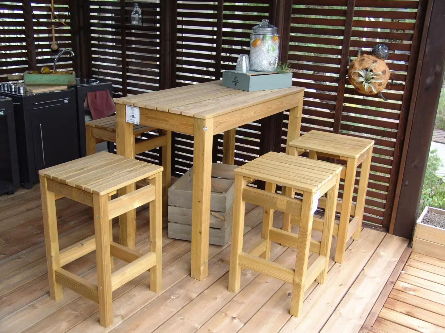 Birgitta baaripöytä 60x120cm, kestopuu vihreä - 3