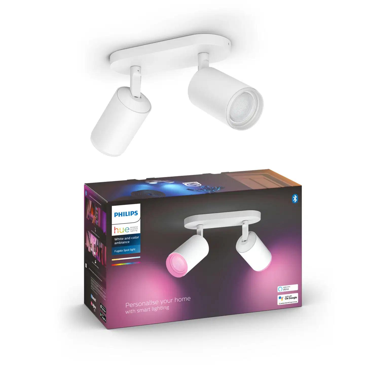 Philips Hue Fugato -kohdevalaisin 4.2W 2000-6500K 800LM valkoinen - 2