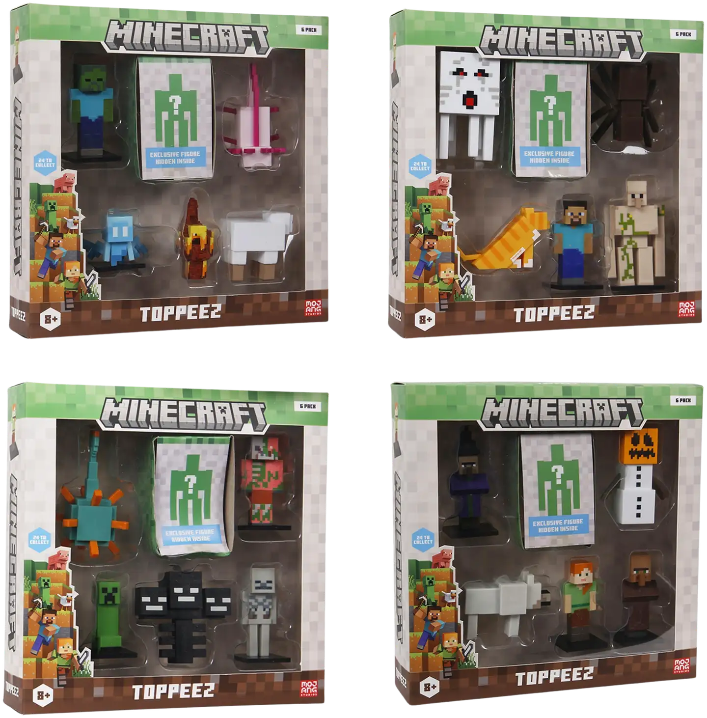 Minecraft hahmo 3D 6 cm 6 kpl deluxe - 1