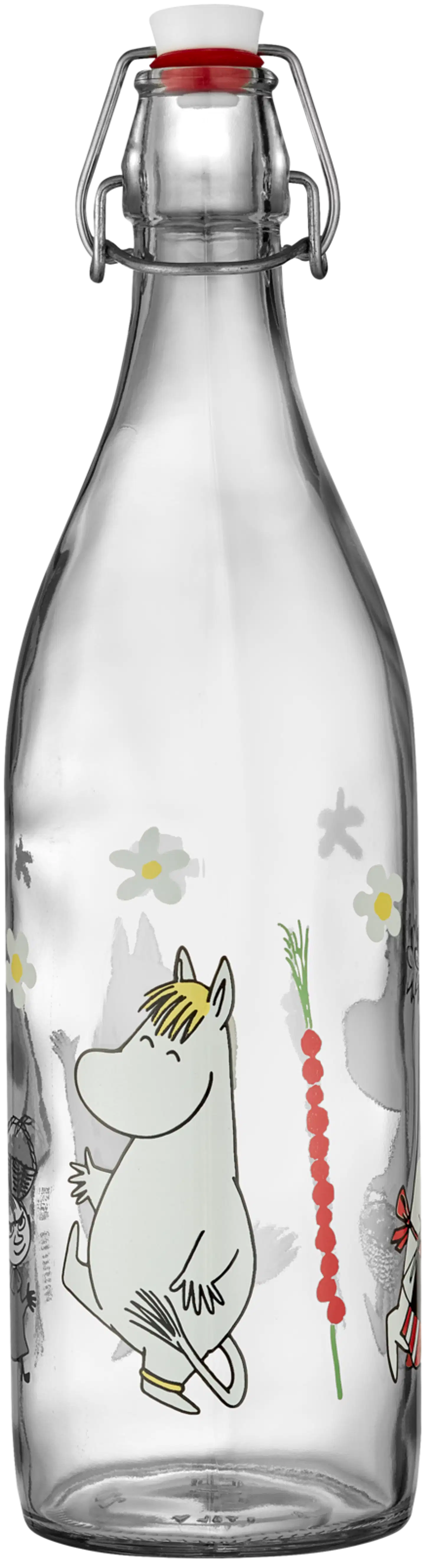 Muumi lasipullo Metsämansikat 1 l - 3
