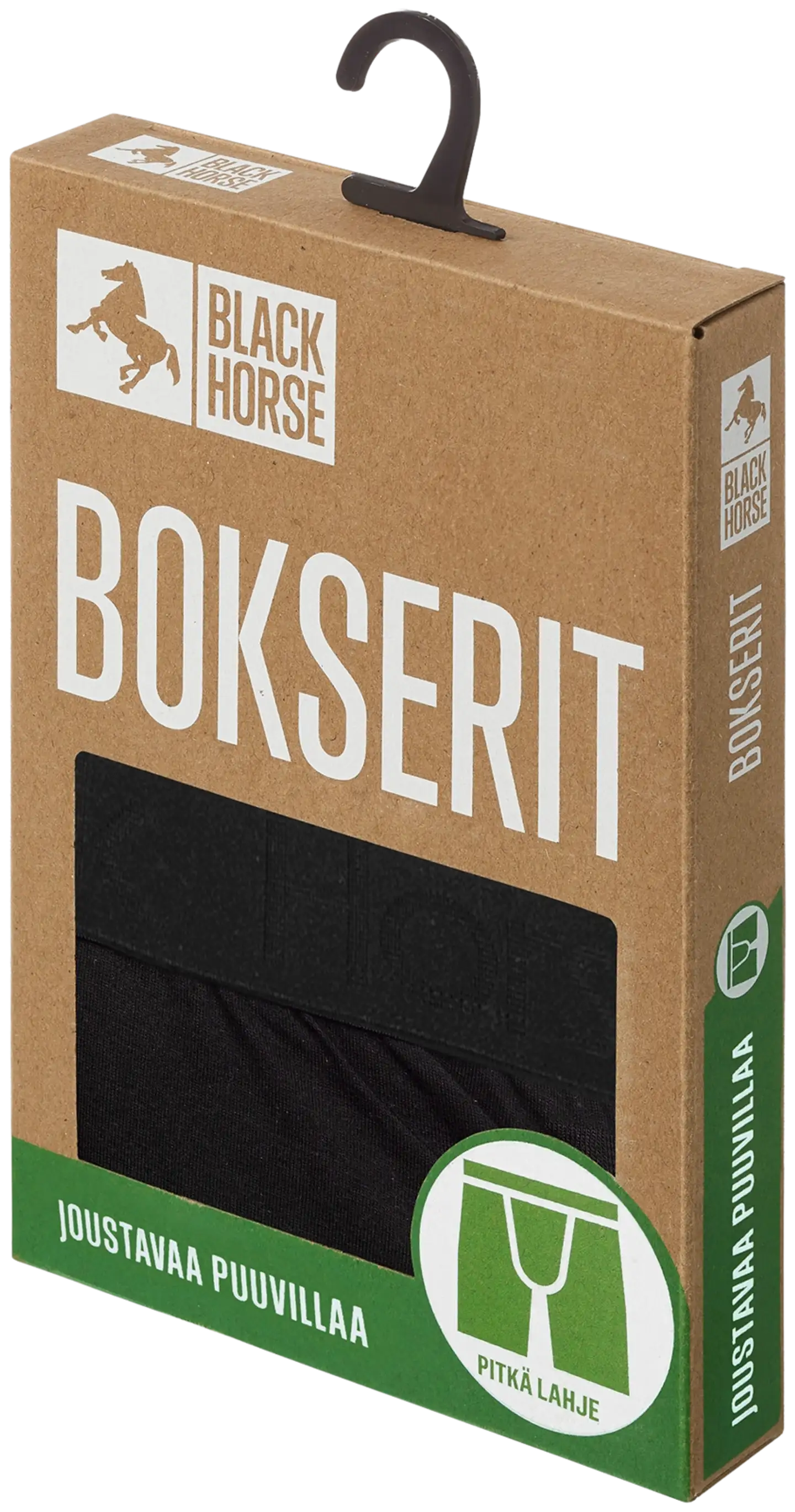 Black Horse miesten pitkälahje bokserit I158 - BLACK - 4