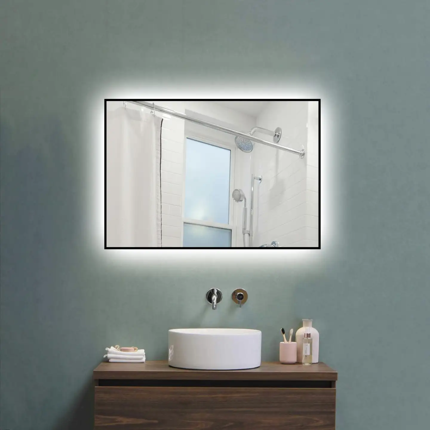 Tammiholma valopeili TIPPERARY musta kehys 60x70 cm - 3
