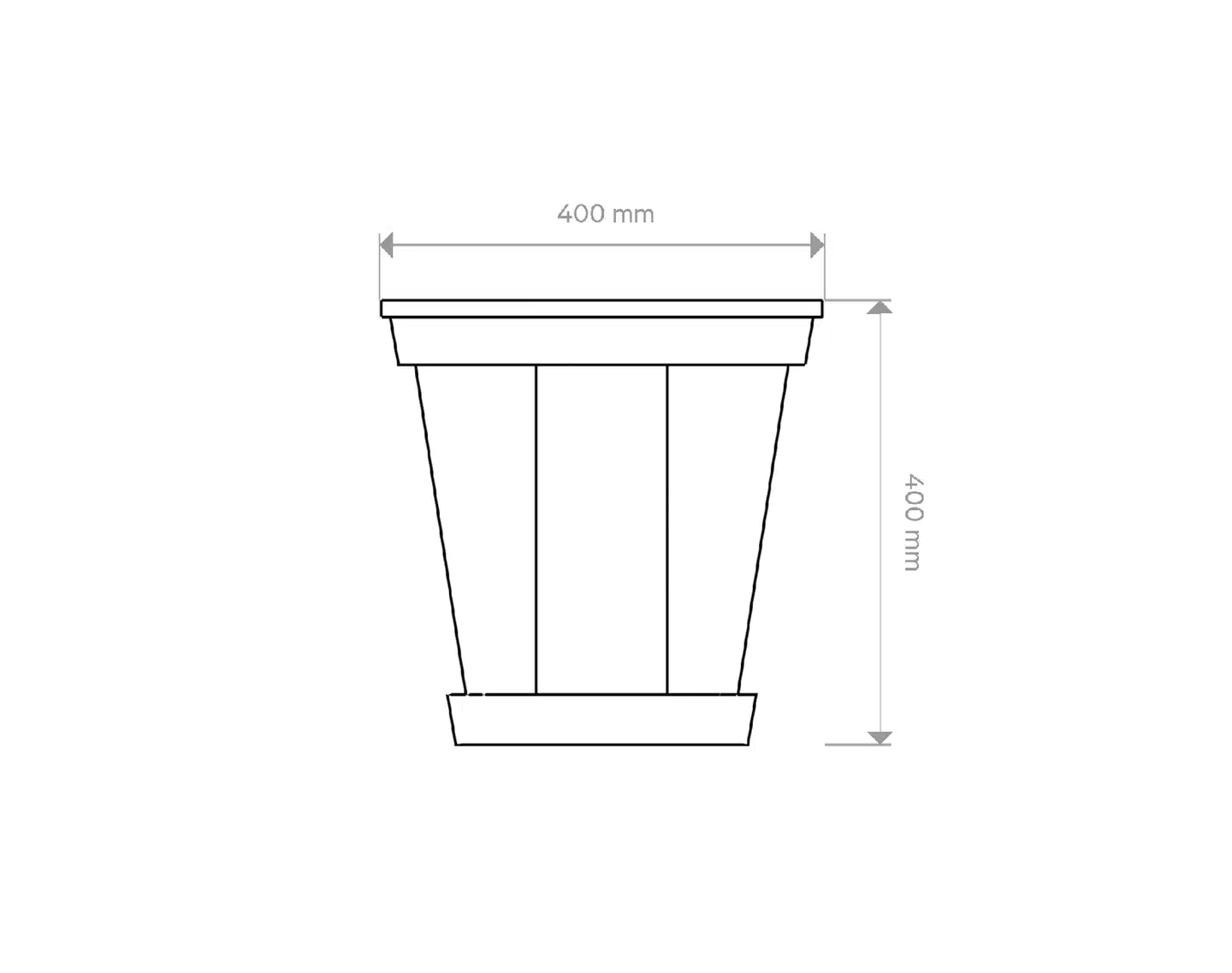 Miljöörakennus kartioruukku vaalean harmaa 40 cm - 2