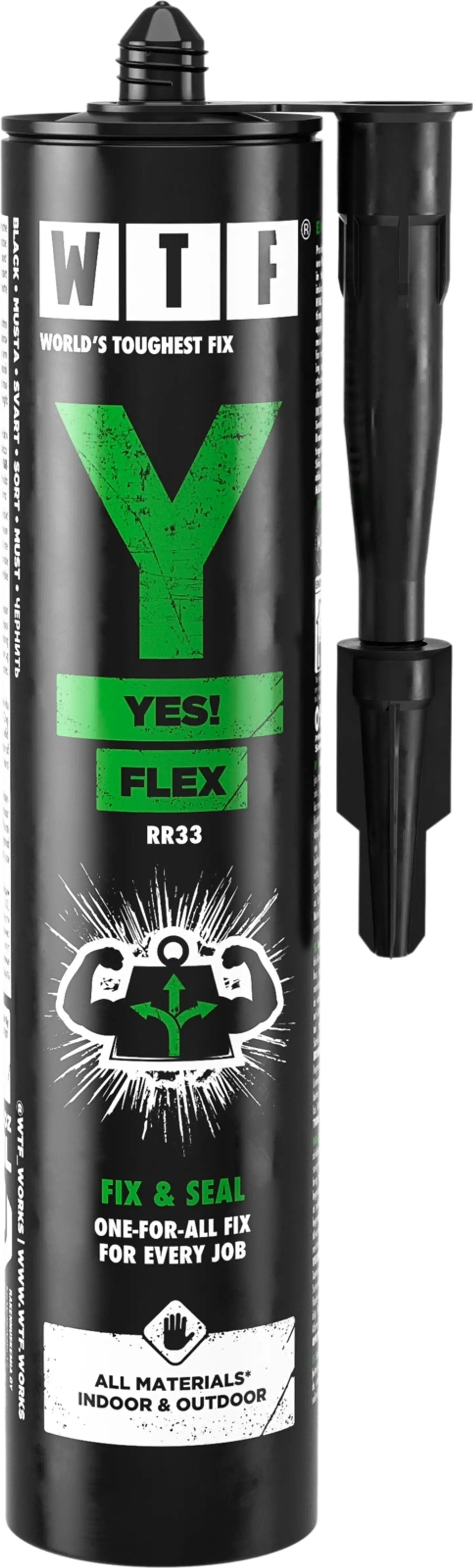 WTF Liima ja tiivistysmassa Y Yes! Flex 310ml musta R33