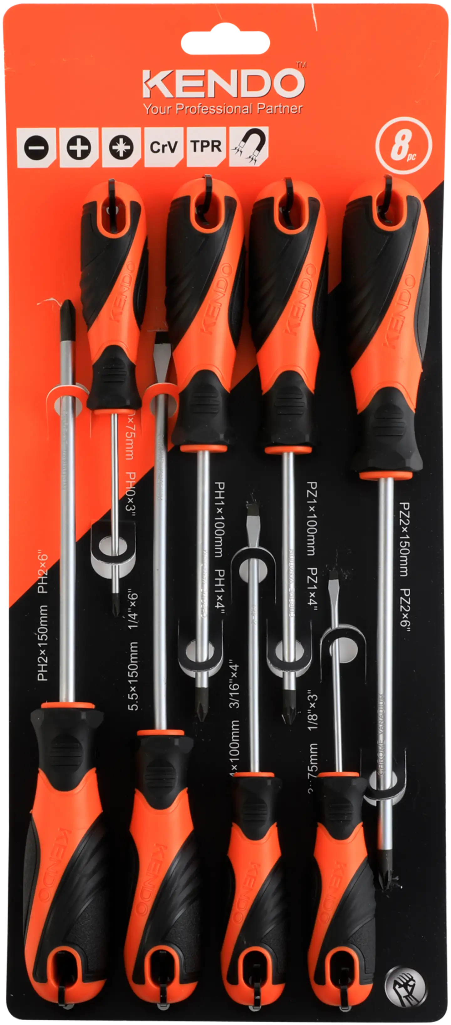 Kendo ruuvimeisselisetti /tasaph/pz 8-osainen - 1