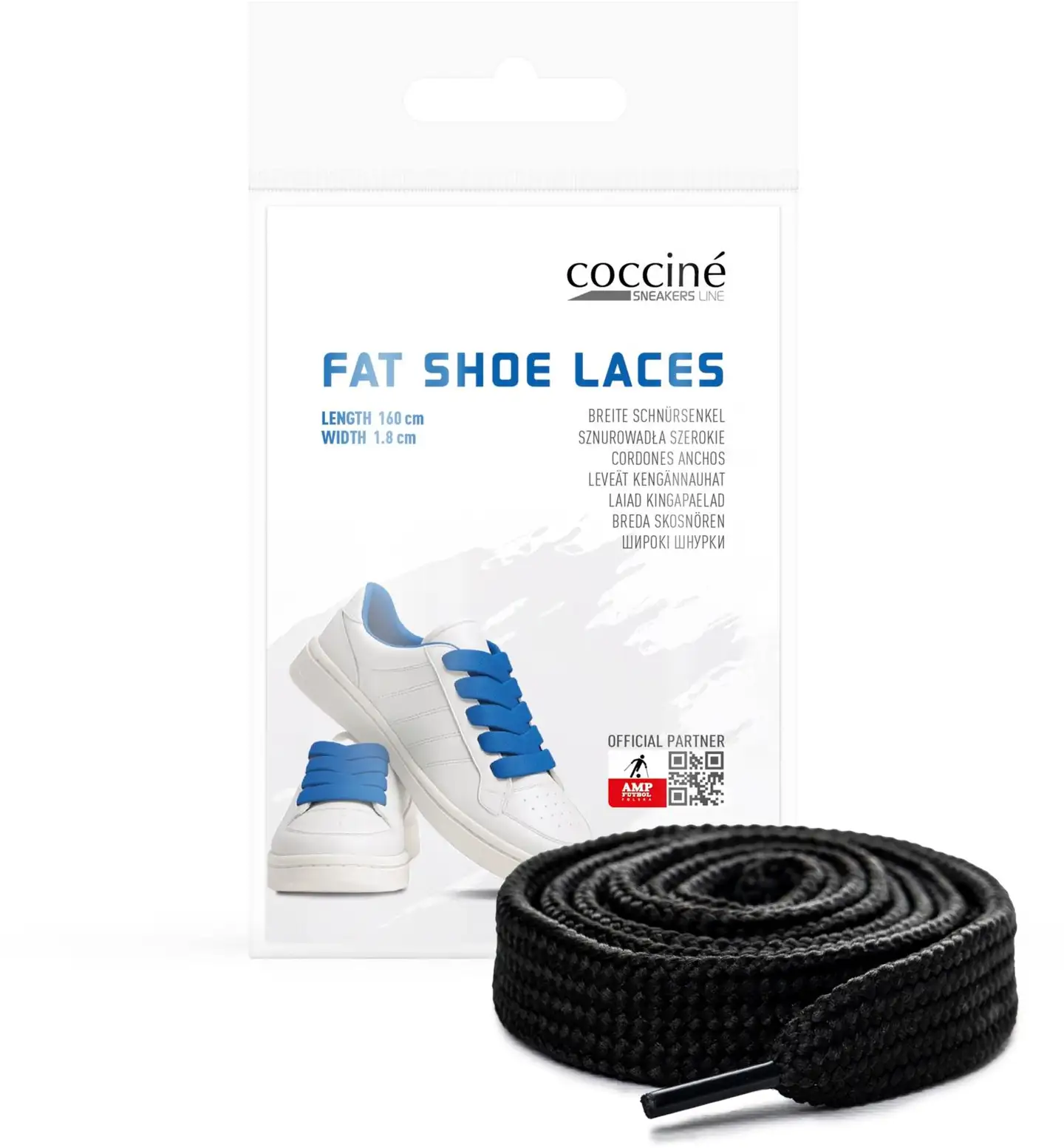 Cocciné fat shoe laces kengännauhat 120cm black - 1