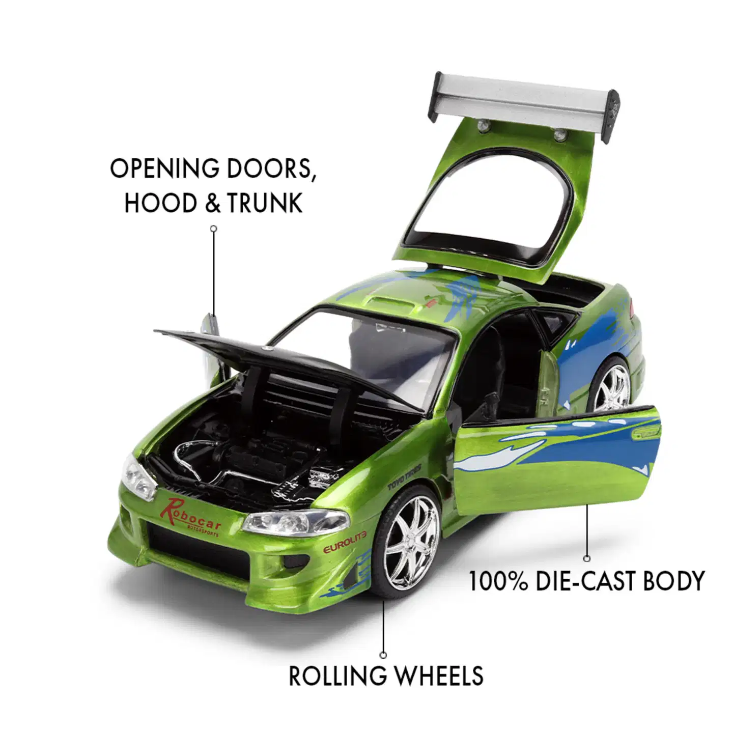 Jada - Fast & Furious Anniversary Brian's Mitsubishi Eclipse 1:24, 19 cm, die-cast - 10