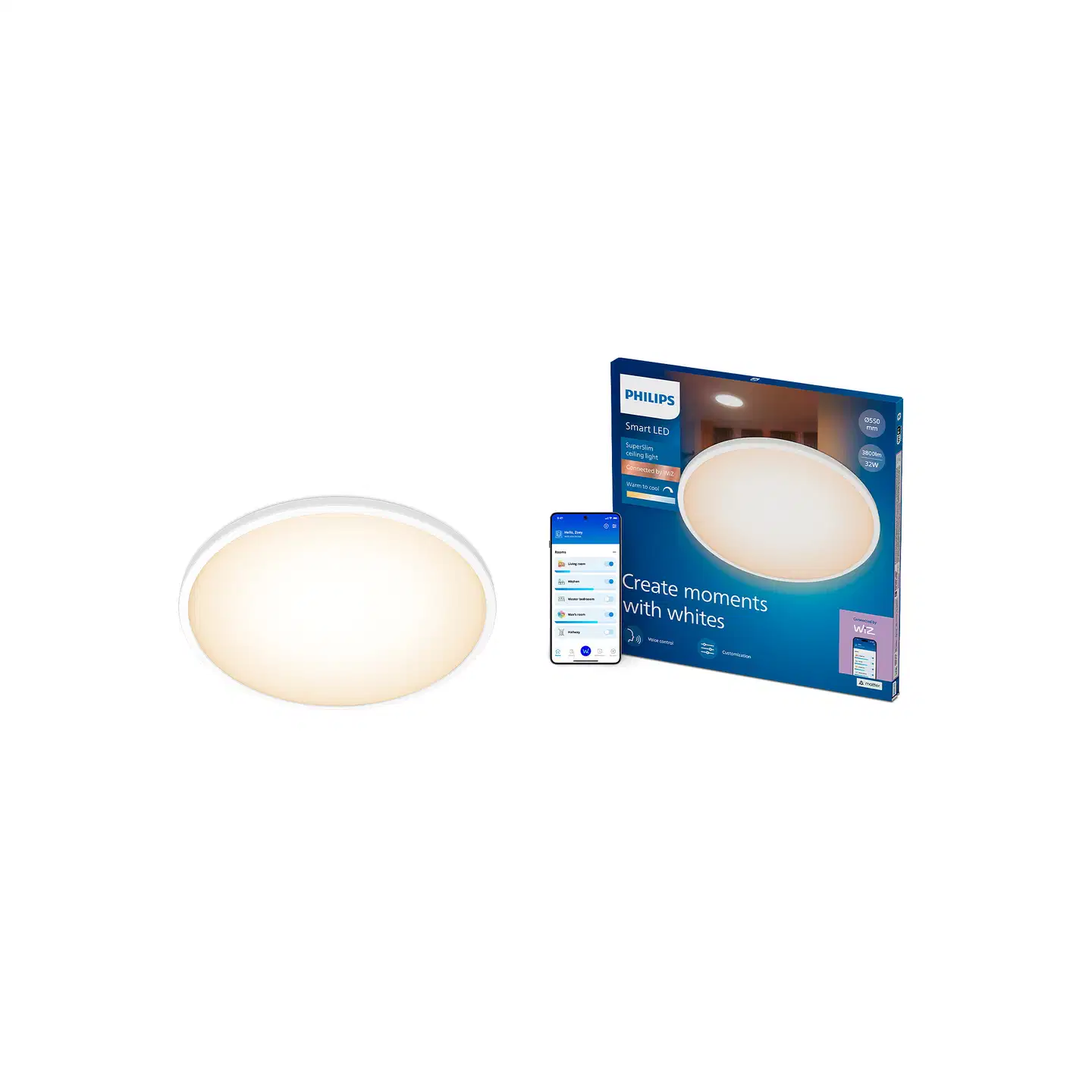 Philips Smart Lighting SuperSlim kattovalaisin 32W 2700–6500K 3800lm pyöreä - 4