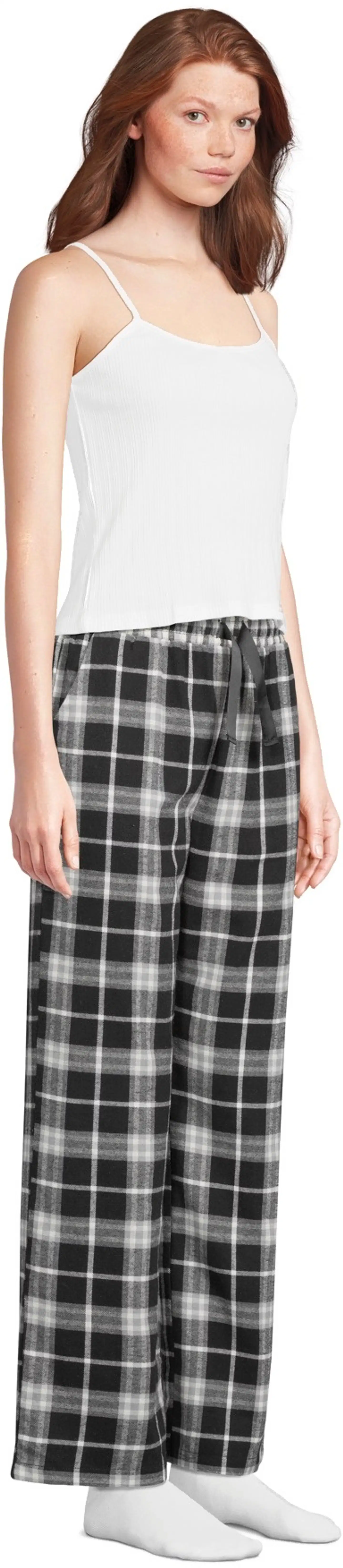 WKLY. naisten flanelliyöhousut 212W382649 - Black check - 4