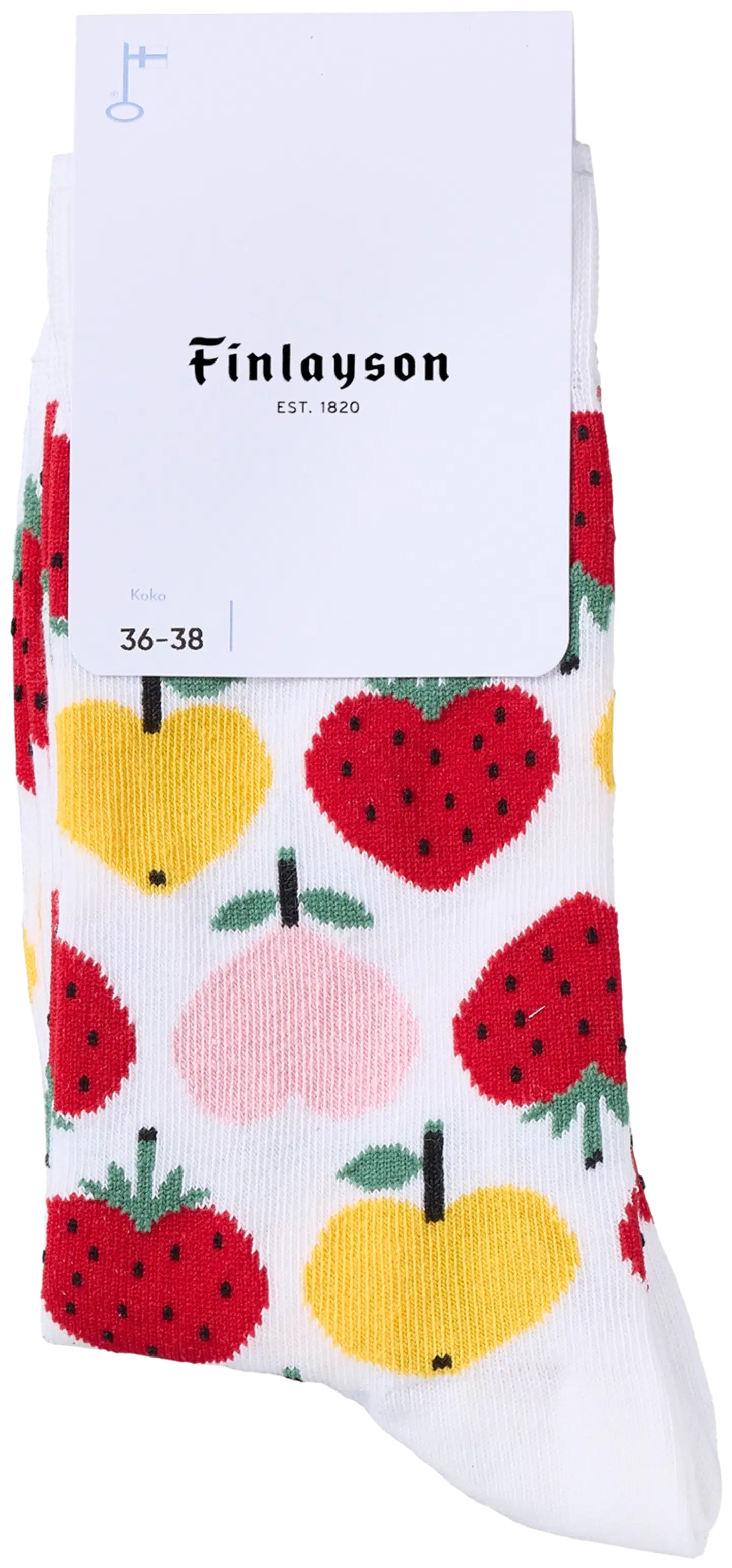 Finlayson naisten nilkkasukat Sydänhedelmät - Valkoinen/punainen - 1