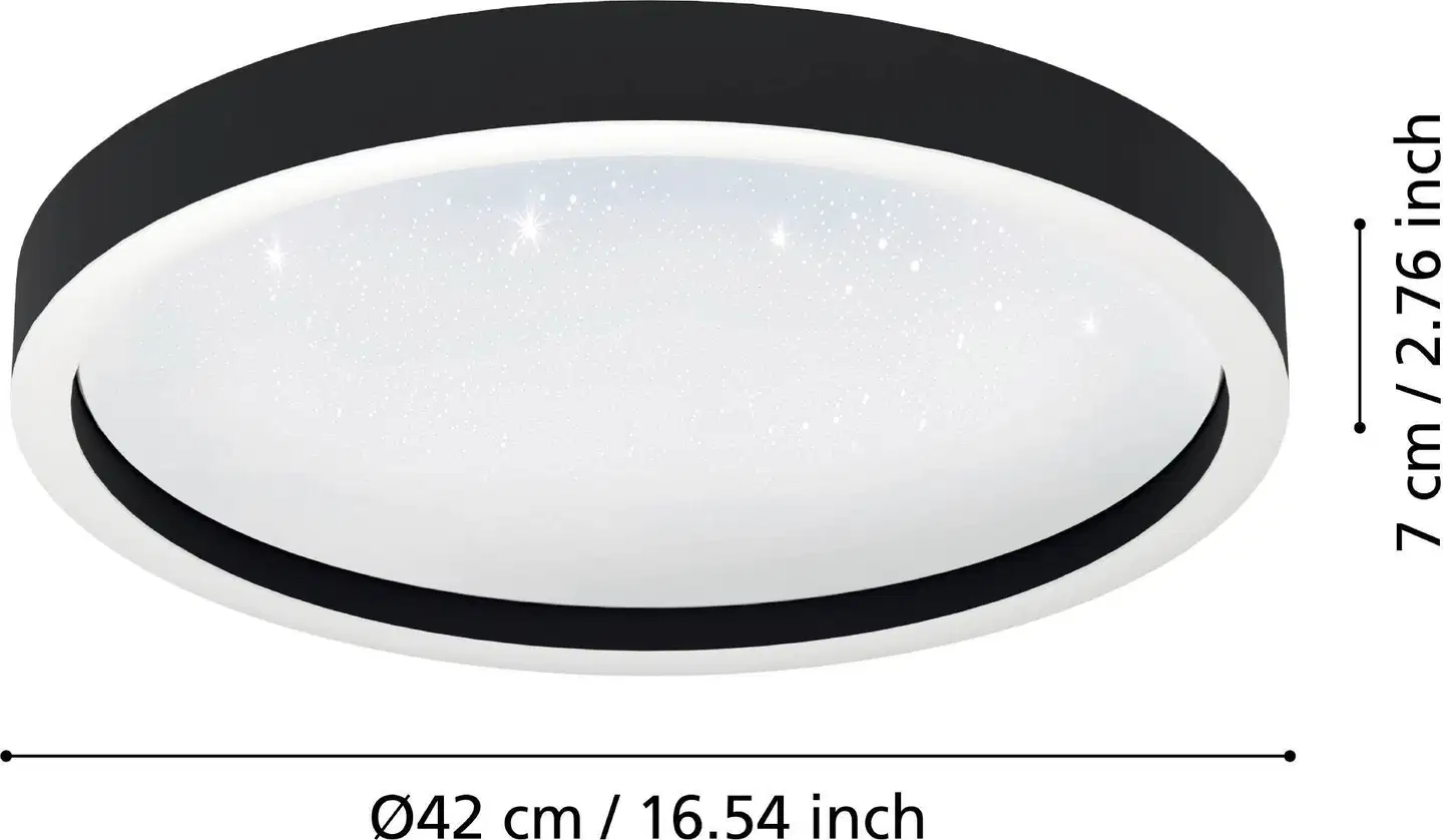 EGLO Plafondi connect.z Montemorelos-z led 17,8W Ø42cm musta/valkoinen, kristalliefekti - 5
