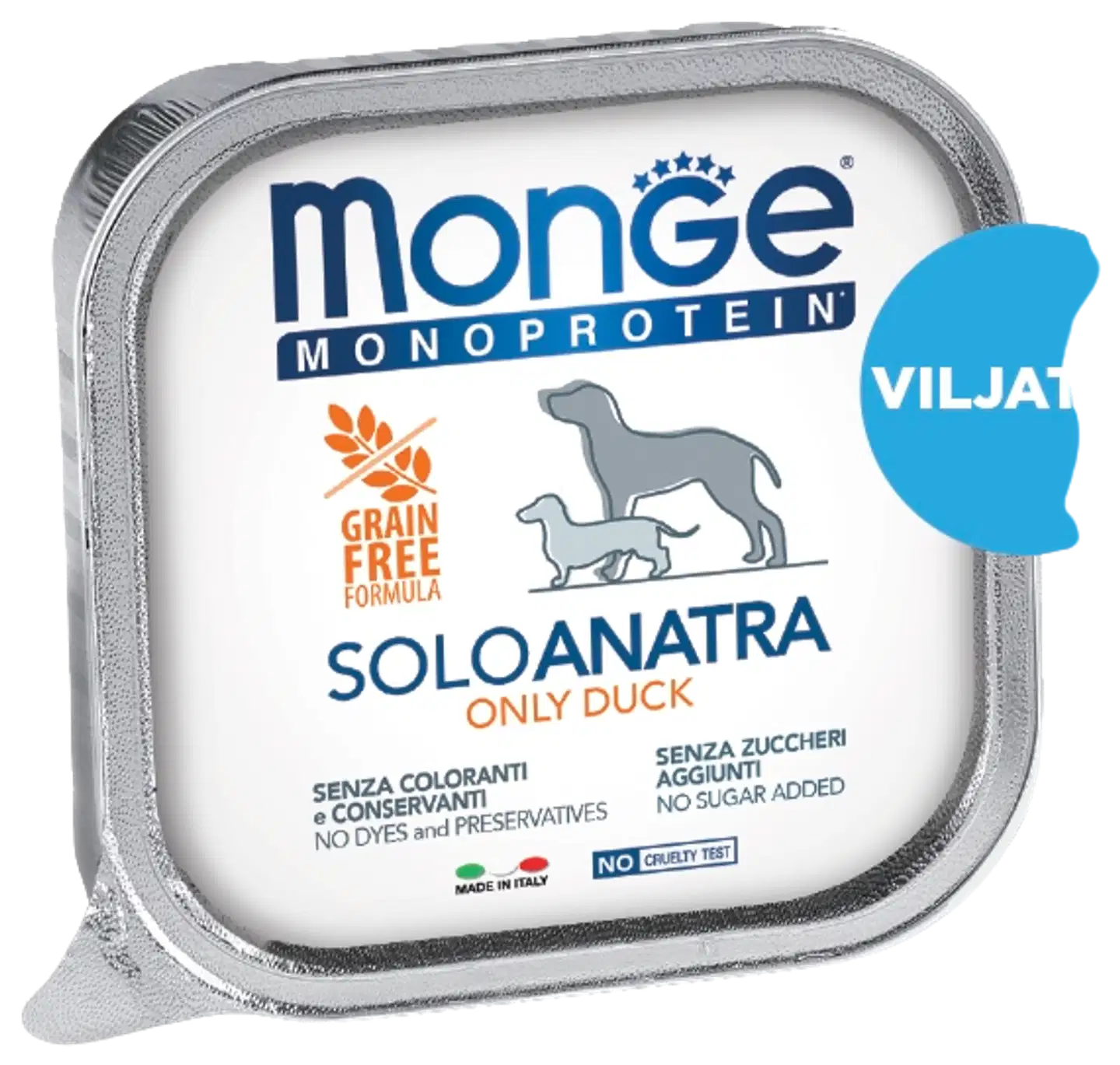 Monge dog adult Monoprotein ankka 150g vuoka