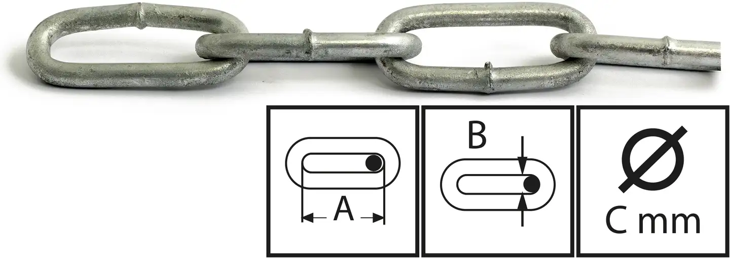 Pitkälenkkikettinki 6mm-2m din 5685 - 1