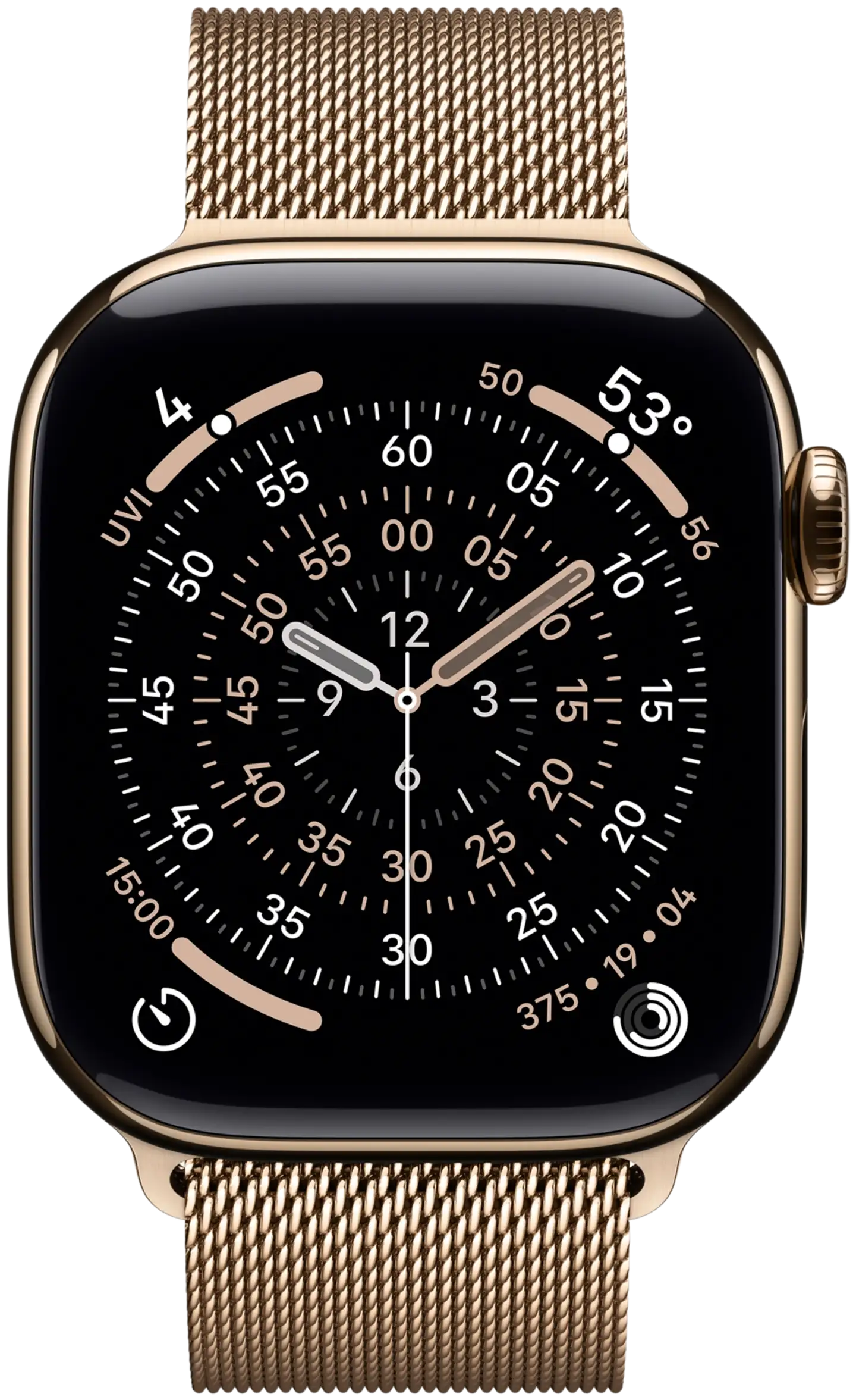 Apple Watch Series 11 GPS + Cellular 42mm kultatitaani kotelo, kultatitaani Milanese ranneke - MF8Y4QN/A - 1